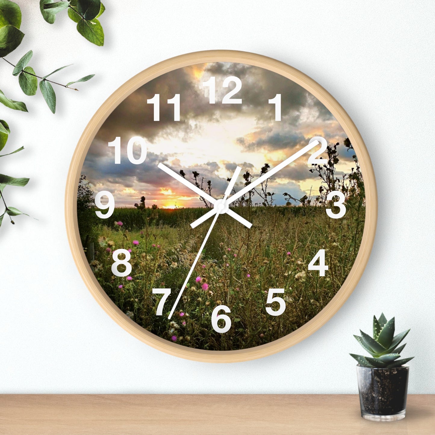 Cloudy Field wall Clock (SP Photography Collection)