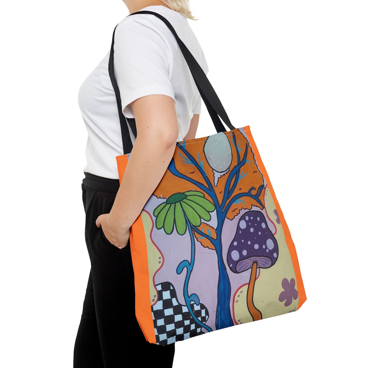 Mystical Mushroom Tote Bag (Peculiar Paintings Collection) ORANGE