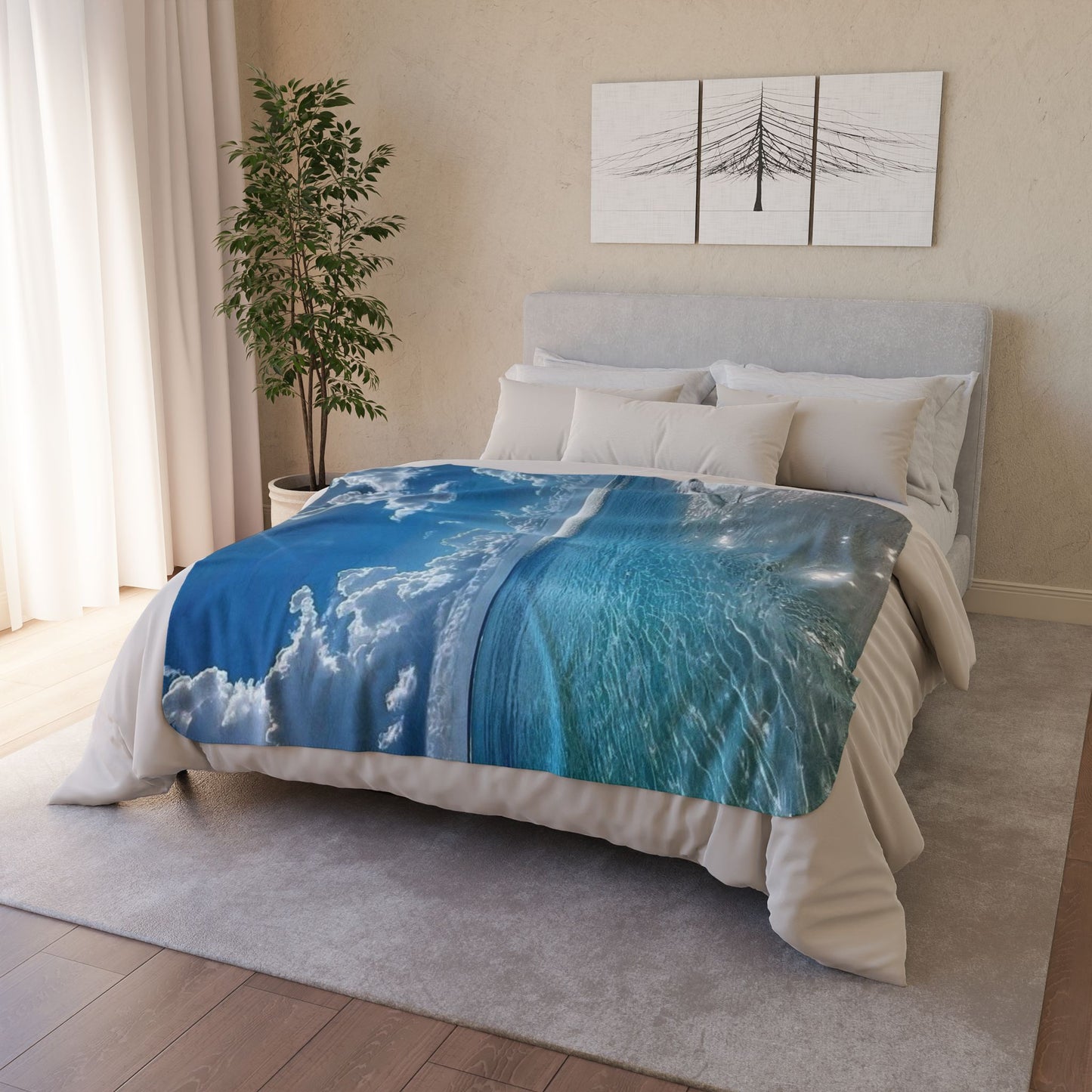 Salty Air Fleece Sherpa Blanket (ai B & J Collections)