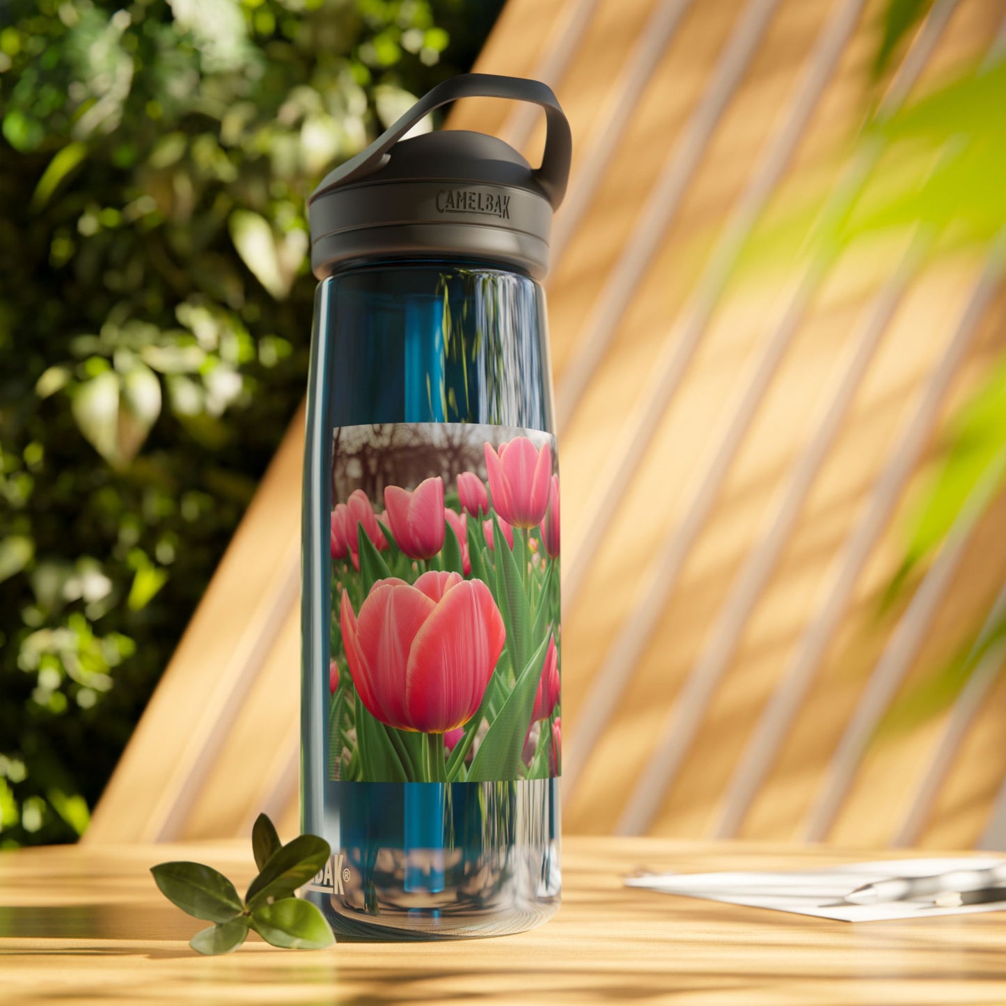 Pink Tulip CamelBak Eddy® Water Bottle, 25oz (SP Photography Collection)