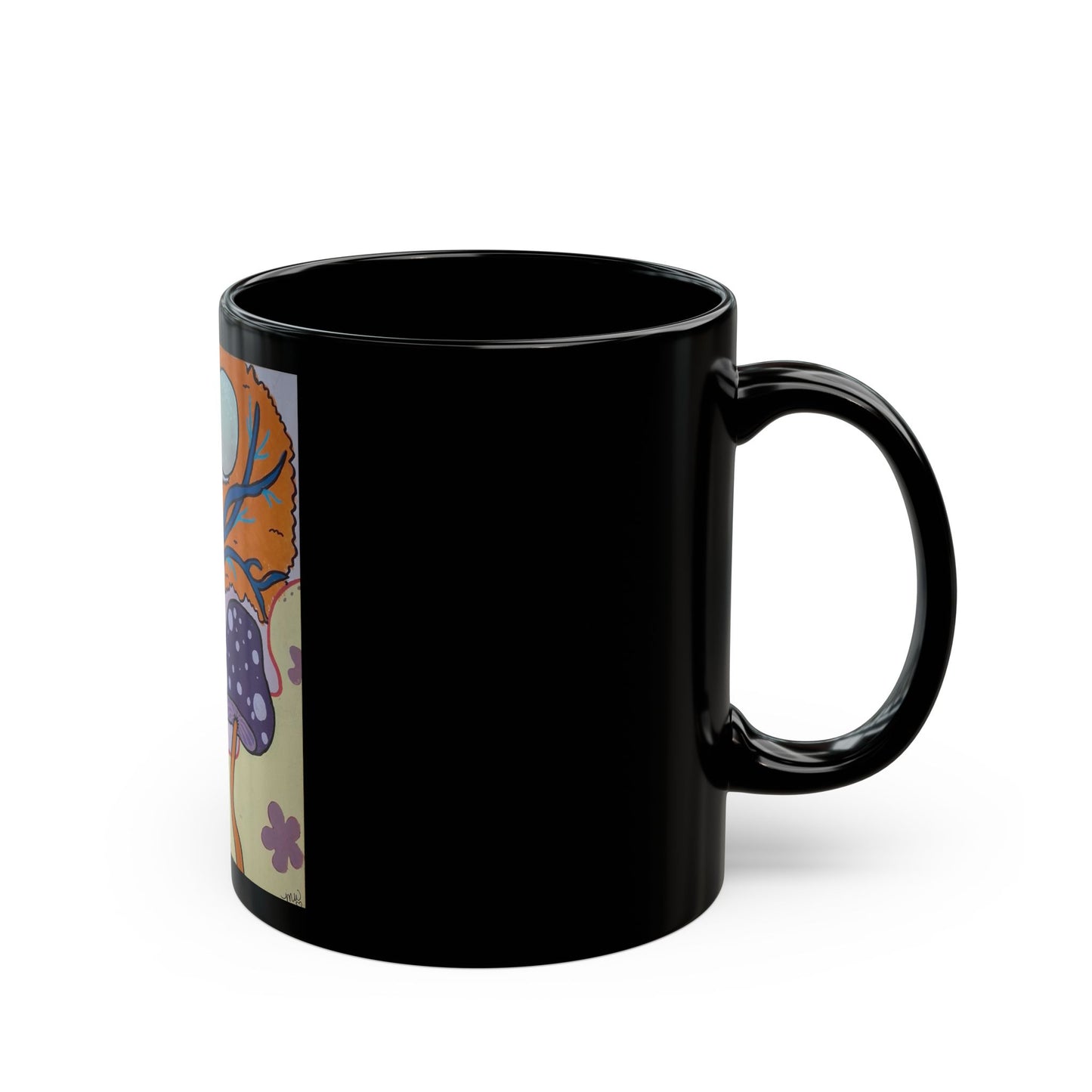 Mystic Mushroom 11oz Black Mug (Peculiar Paintings Collections)