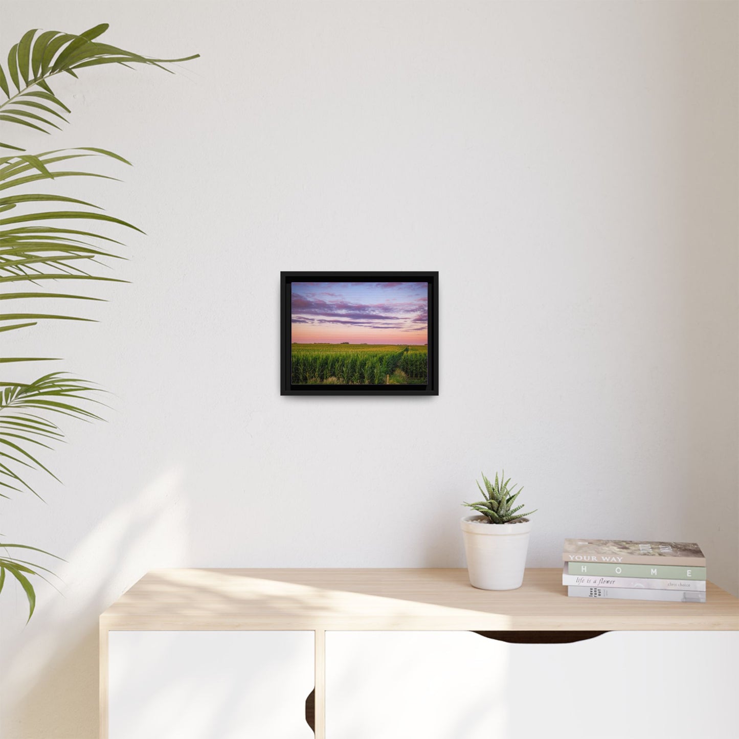 Corn Field Sunset Matte Canvas, Framed (Multi-color) (SP Photography Collection)