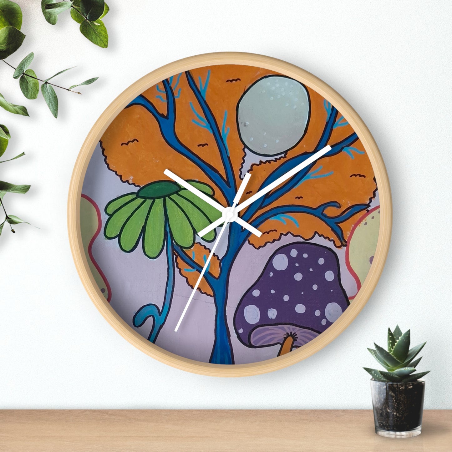 Mystic Mushroom Wall Clock (Peculiar Paintings Collection)