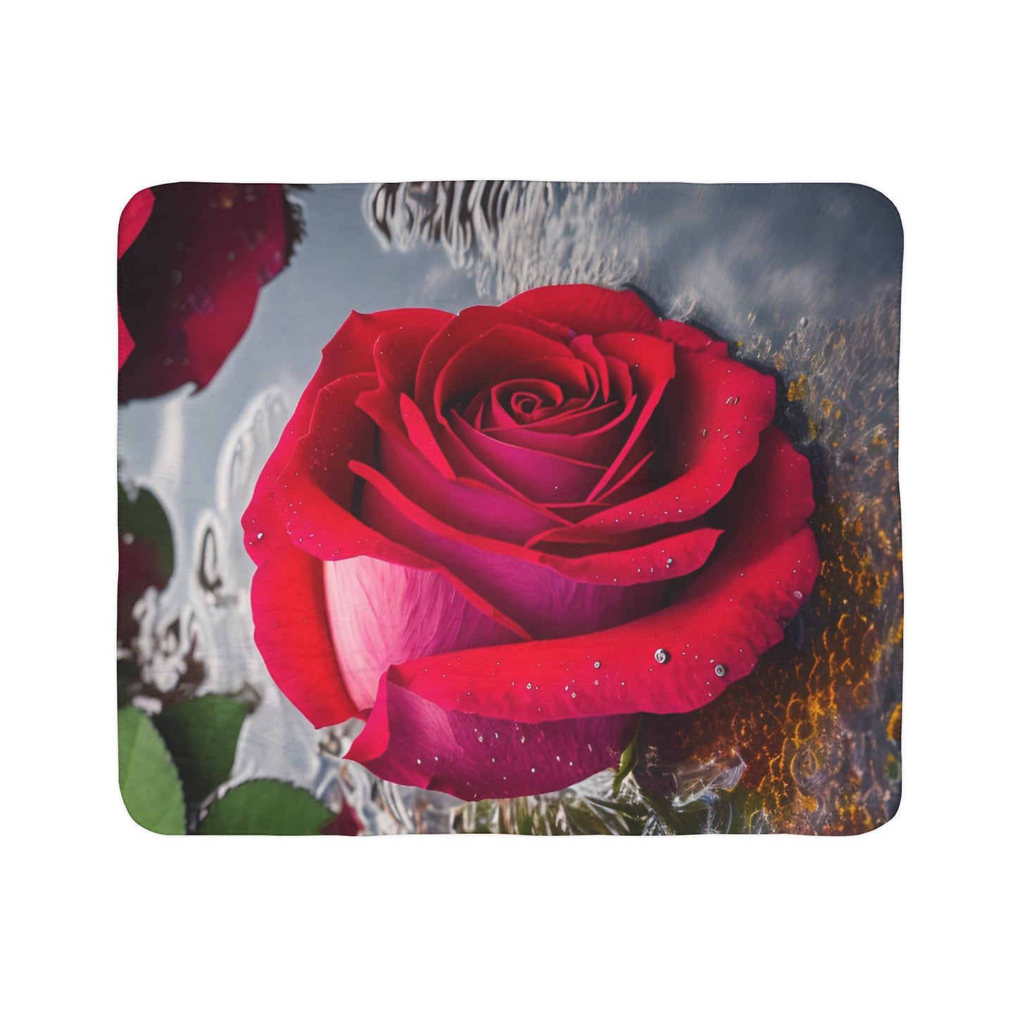 Red Rose Fleece Sherpa Blanket (SP Photography Collection)
