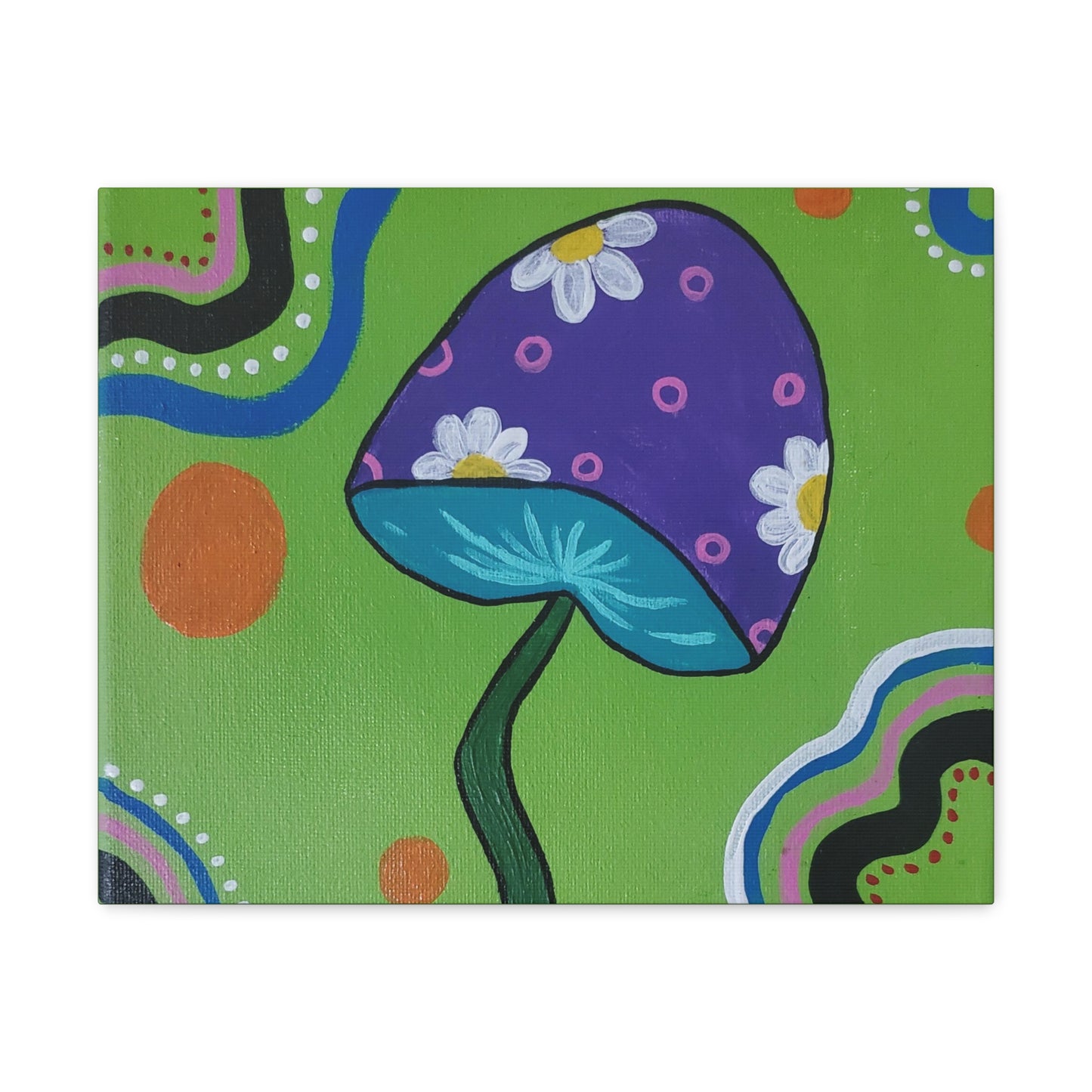 Marguerite Mushroom Wrap Canvas (Peculiar Paintings Collection) GREEN