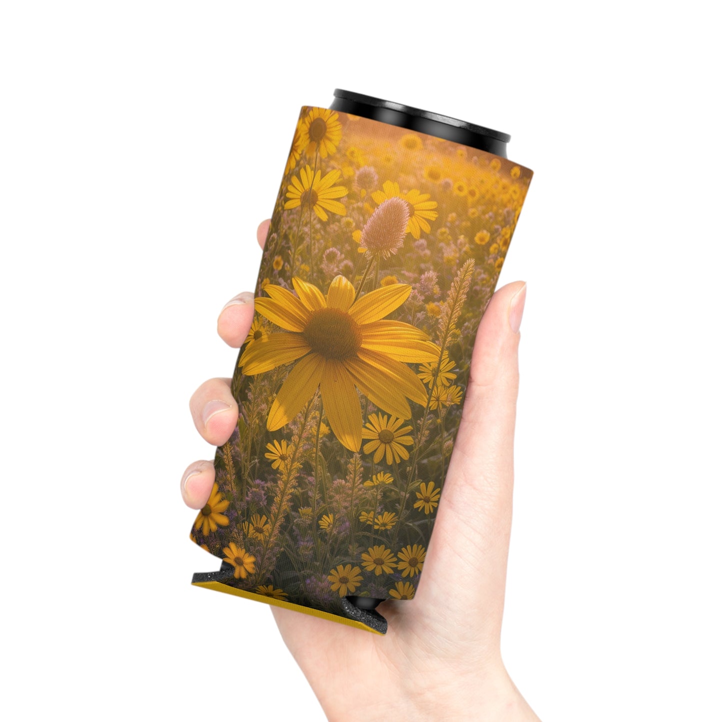Narrow leaf Can Slim Cooler Sleeve (SP Photography Collection) YELLOW
