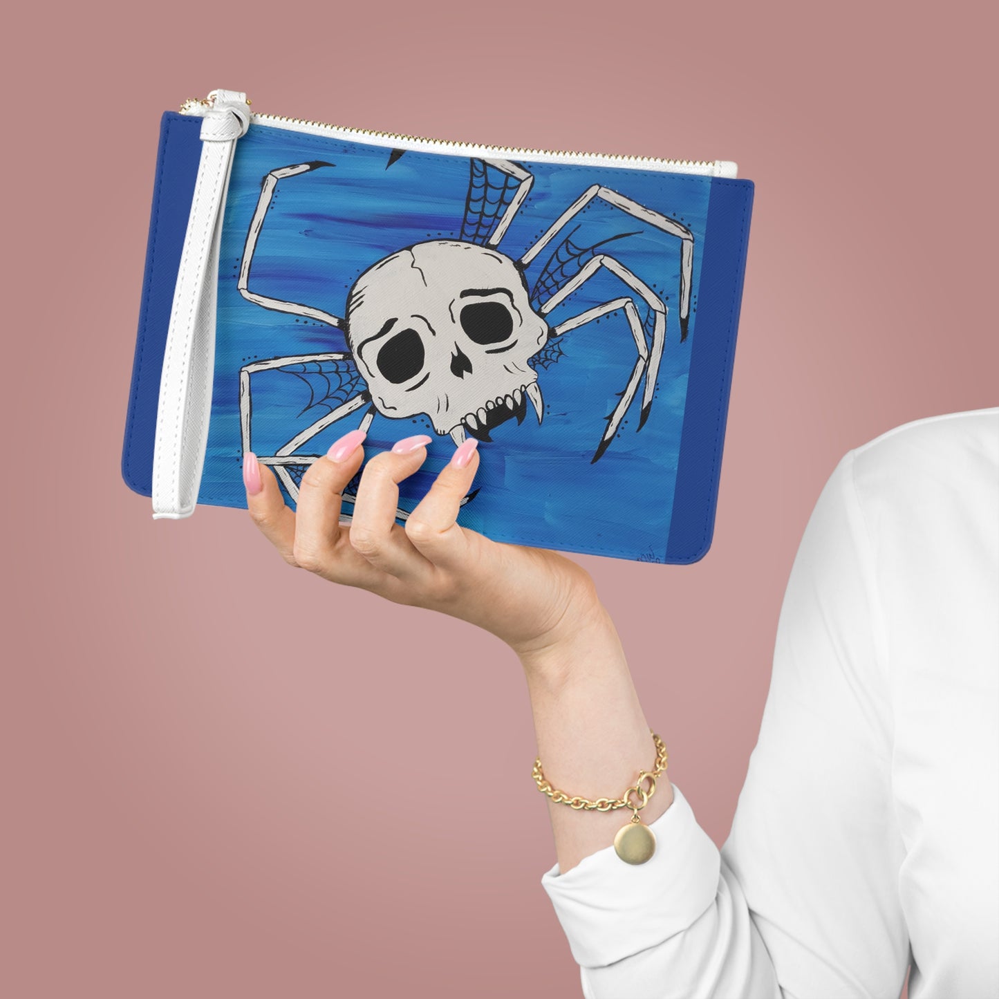 Mikey Large Clutch Bag (Peculiar Paintings Collection) NAVY
