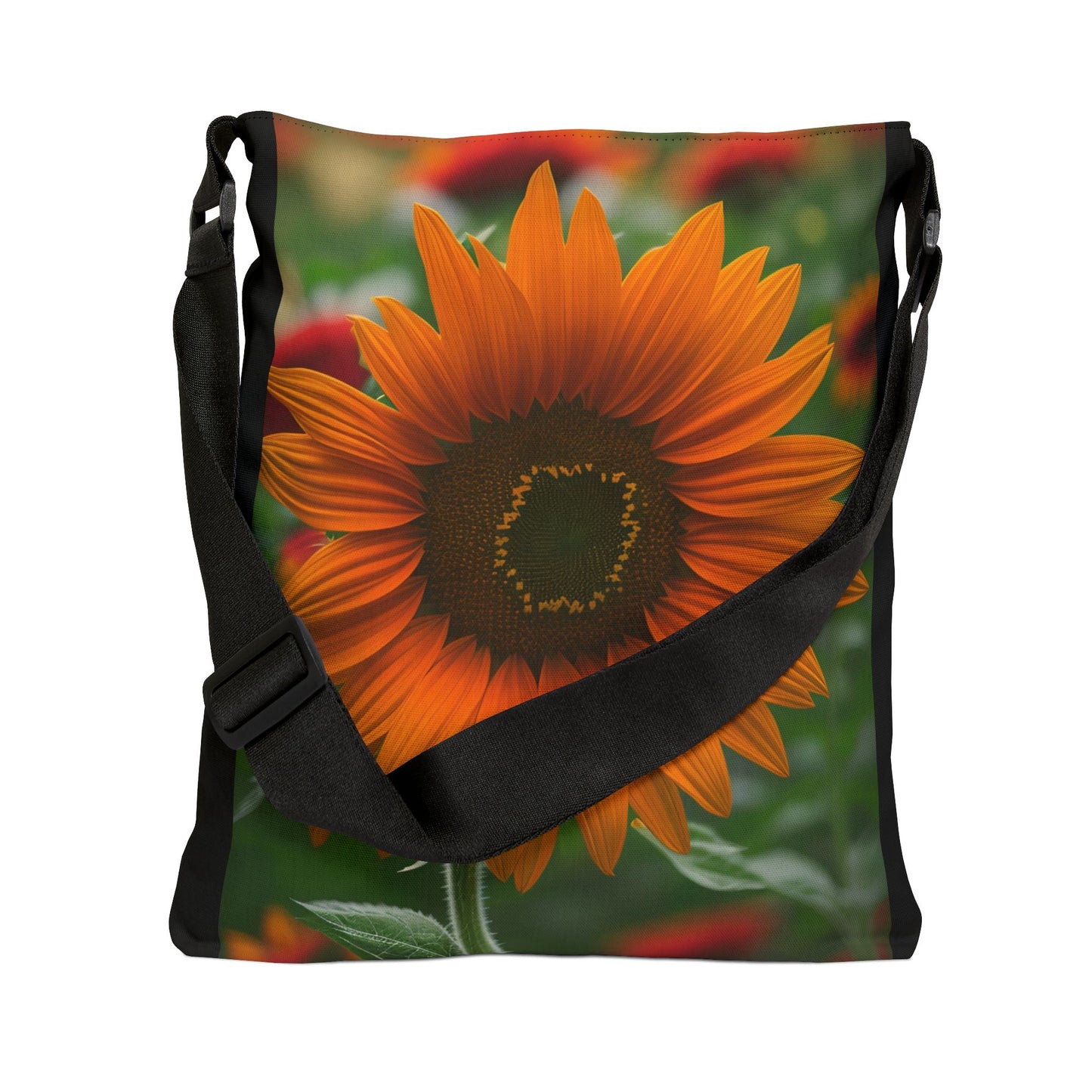 Orange Sunflower Adjustable Tote Bag (SP Photography Collection) BLACK