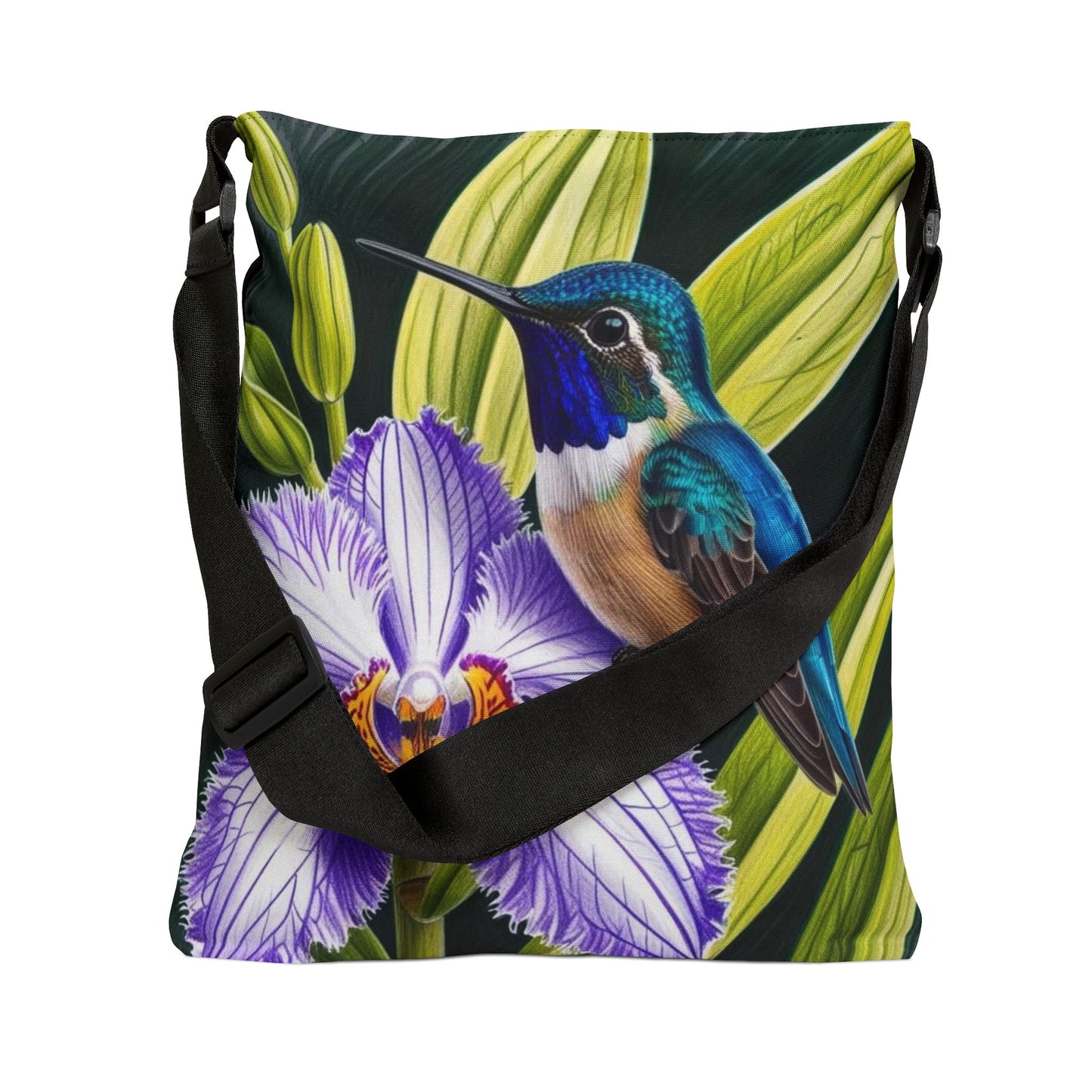 Hummingbird Adjustable Tote Bag (ai B & J Collections) BLACK