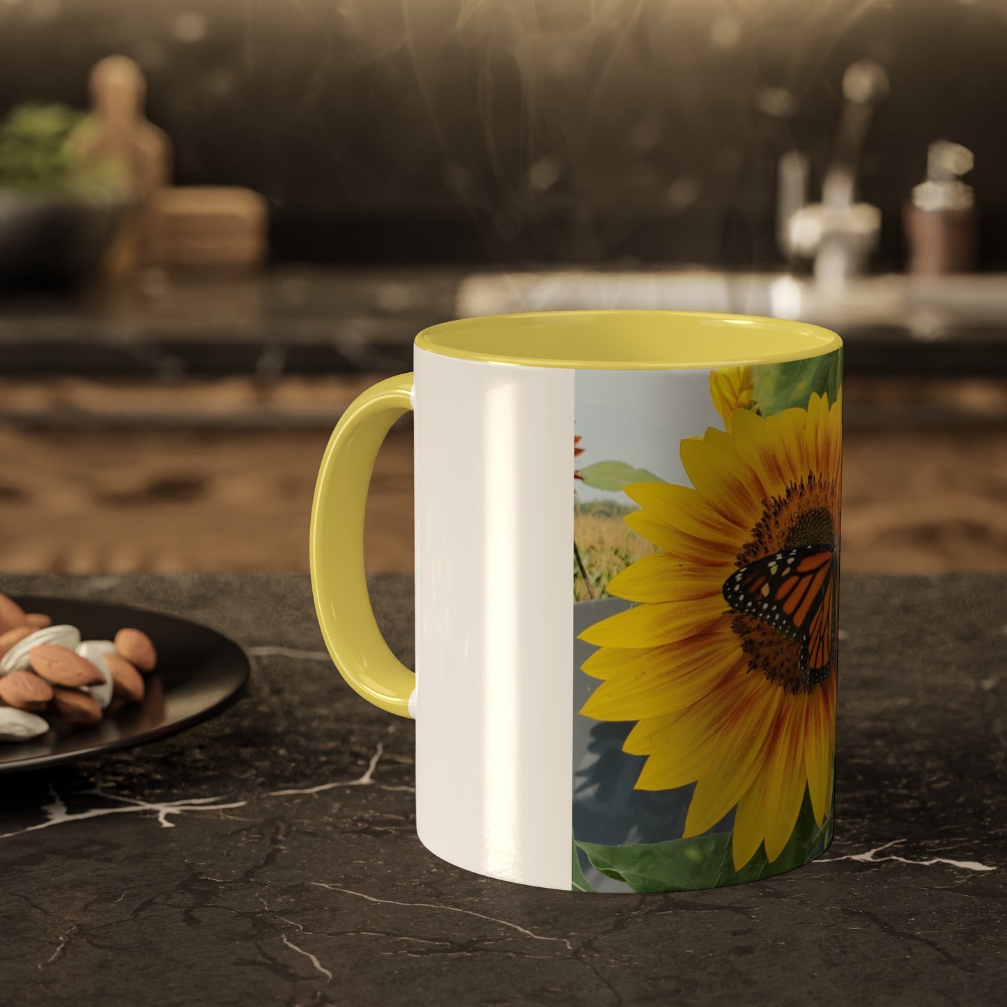 Happy Sunflower Mug, 11oz (Enchanted Exposures By Tammy Lyne Collection) YELLOW