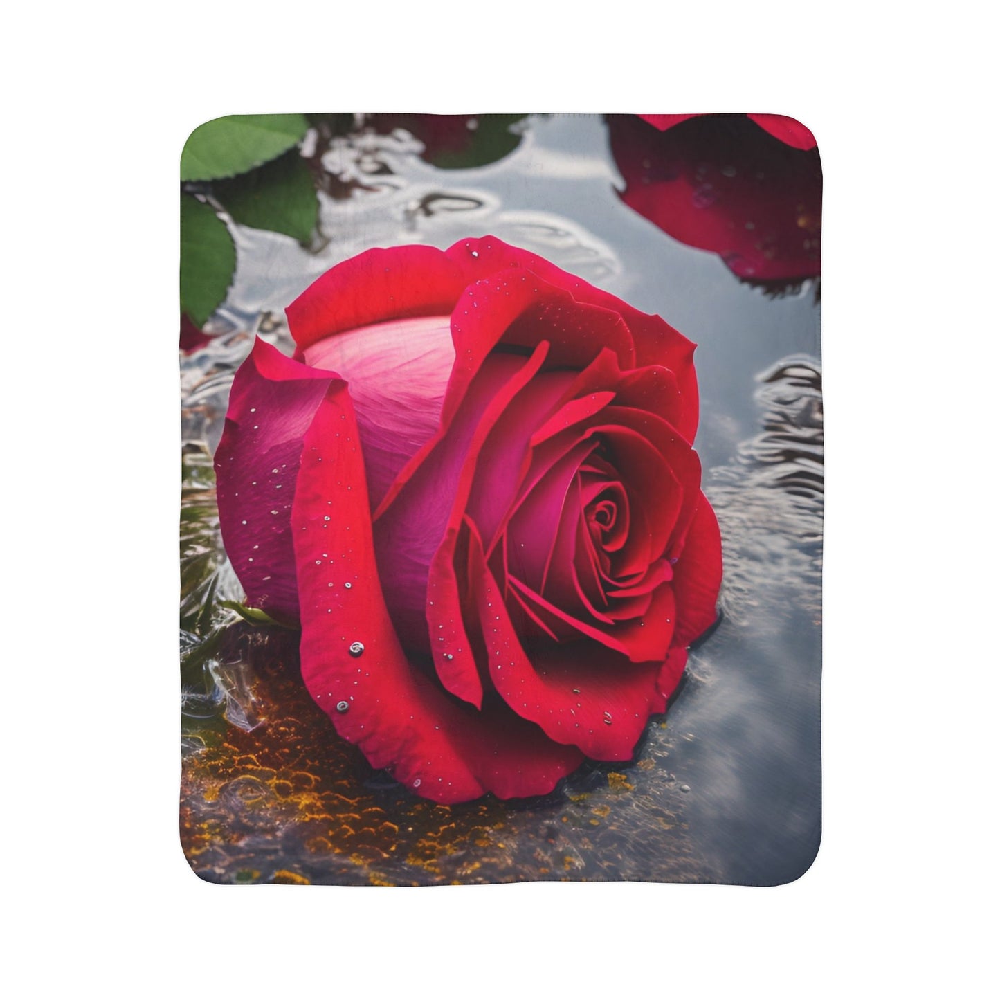 Red Rose Fleece Sherpa Blanket (SP Photography Collection)