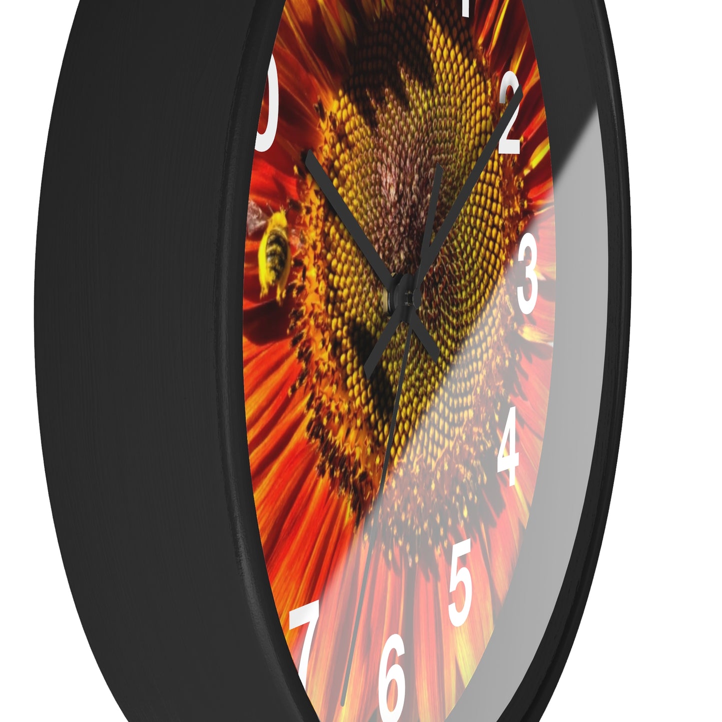 Bumble Bee Sunflower Wall Clock (Enchanted Exposures By Tammy Lyne)