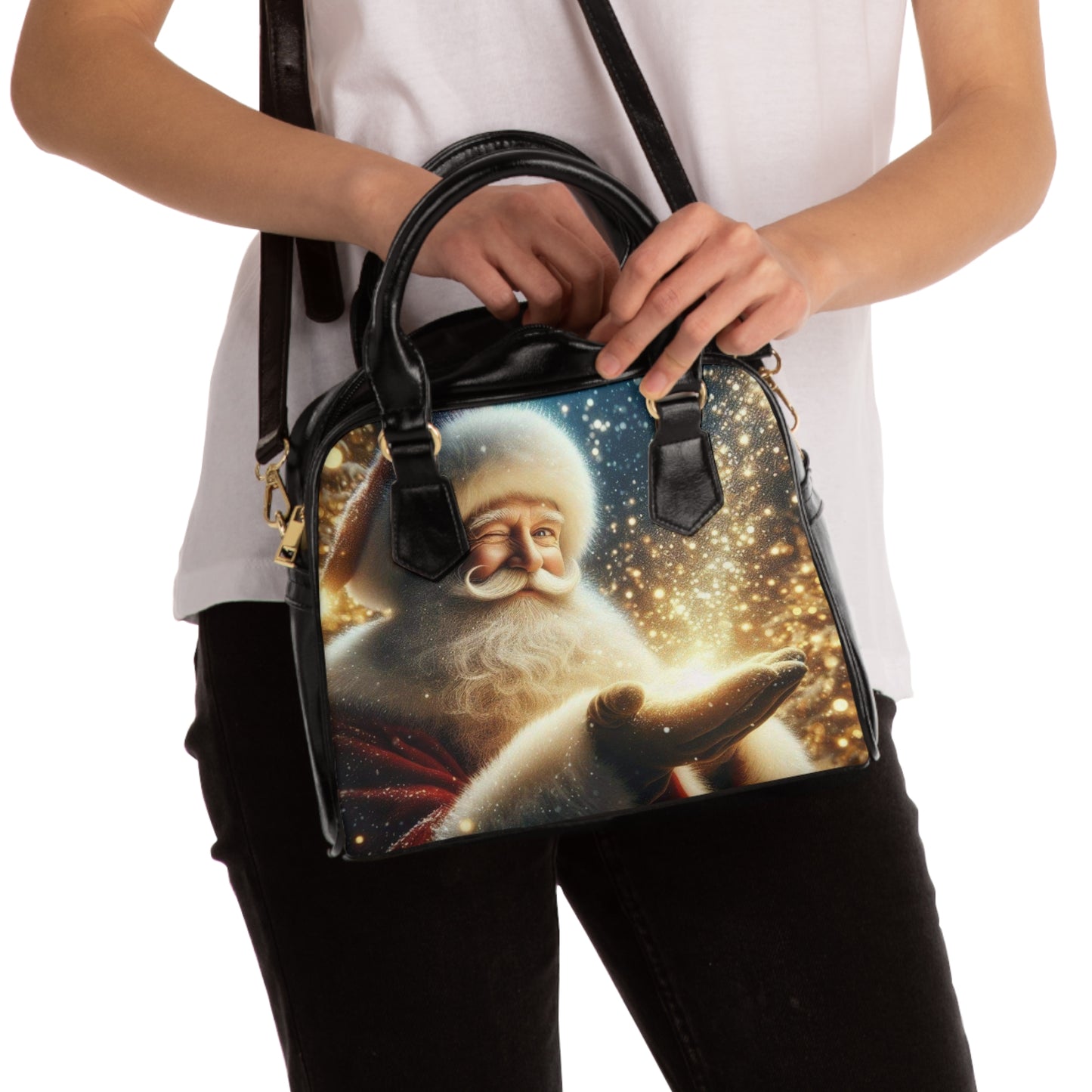 Santa Magic Shoulder Handbag (SP Photography Collection) BLACK
