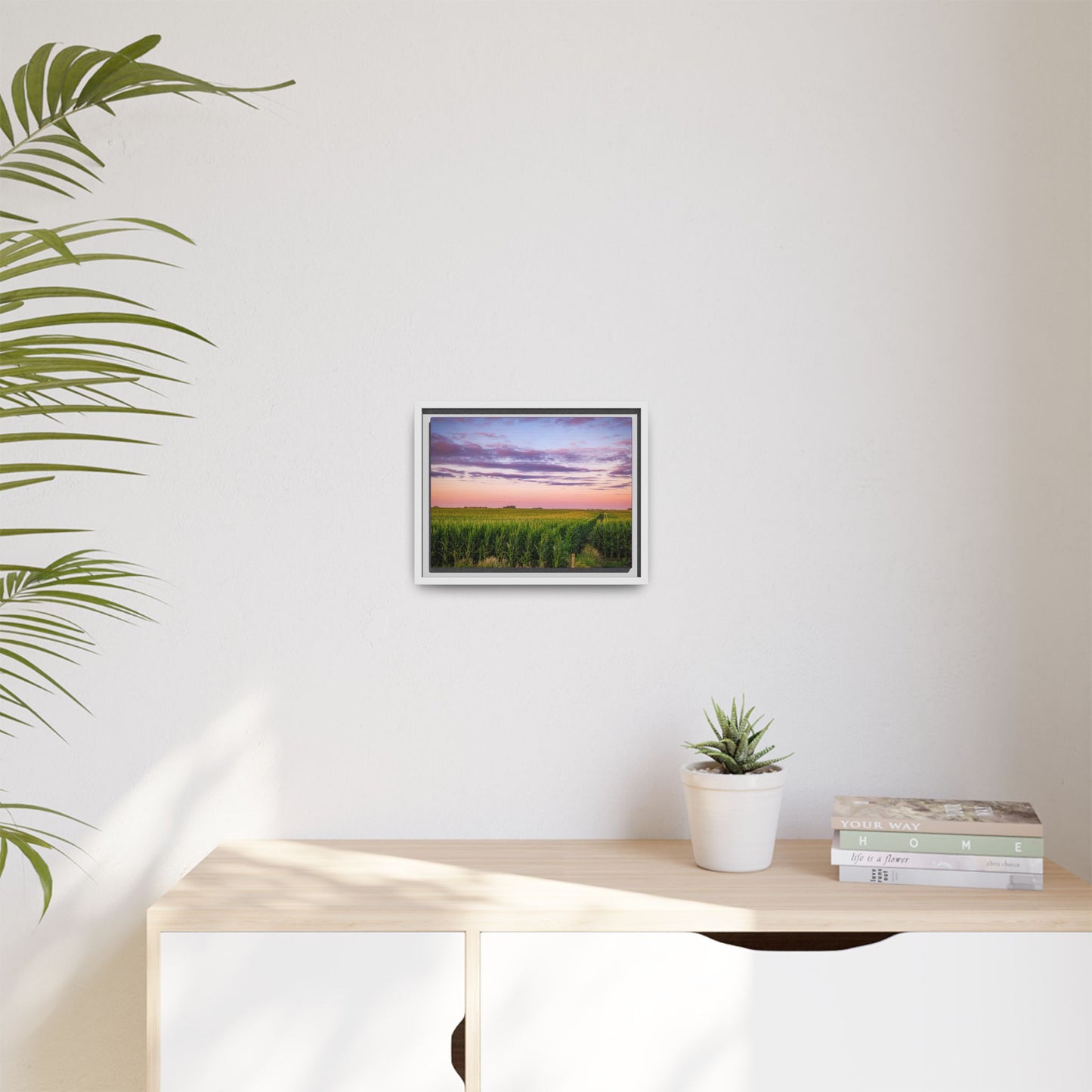 Corn Field Sunset Matte Canvas, Framed (Multi-color) (SP Photography Collection)