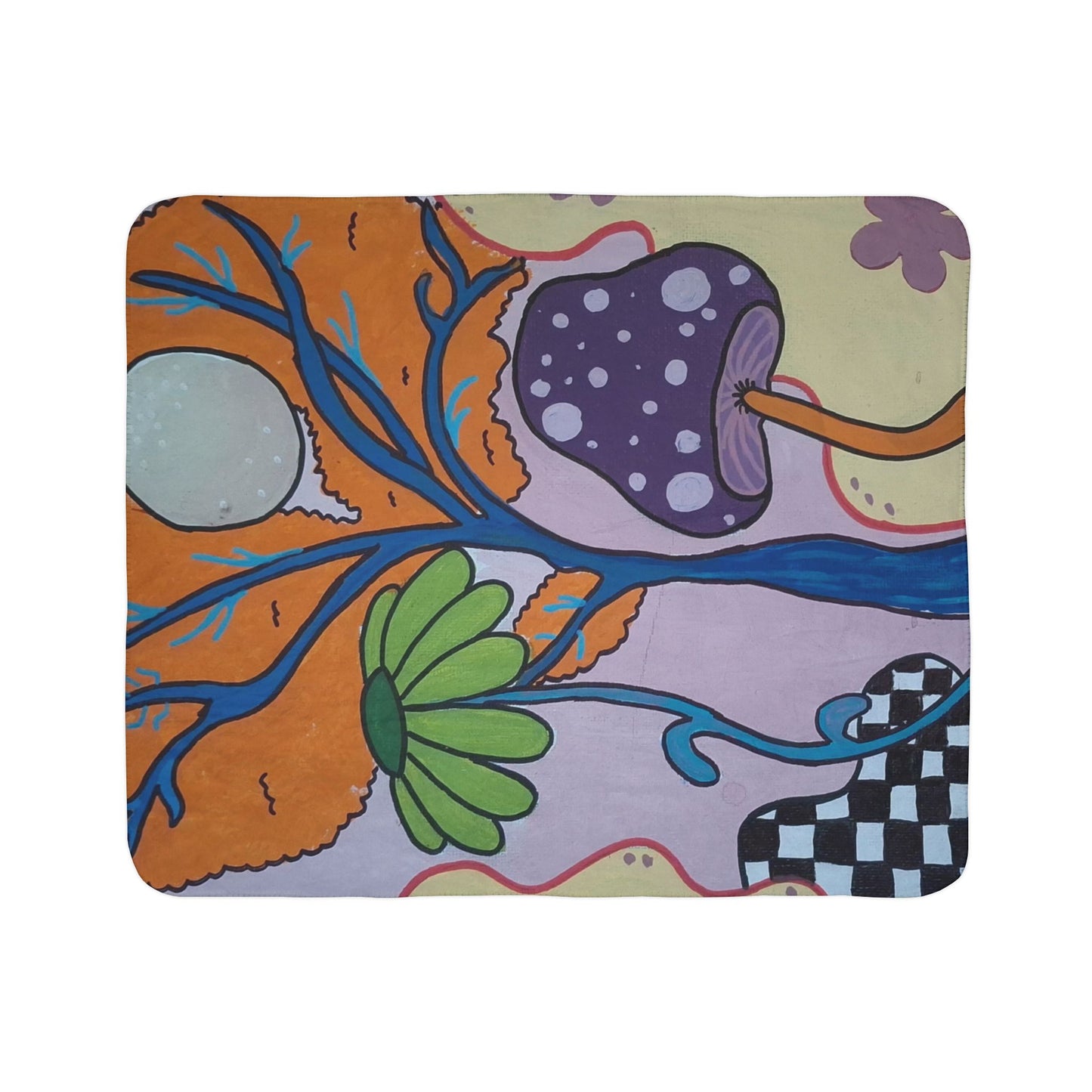 Mystic Mushroom Fleece Sherpa Blanket (Peculiar Paintings Collection)