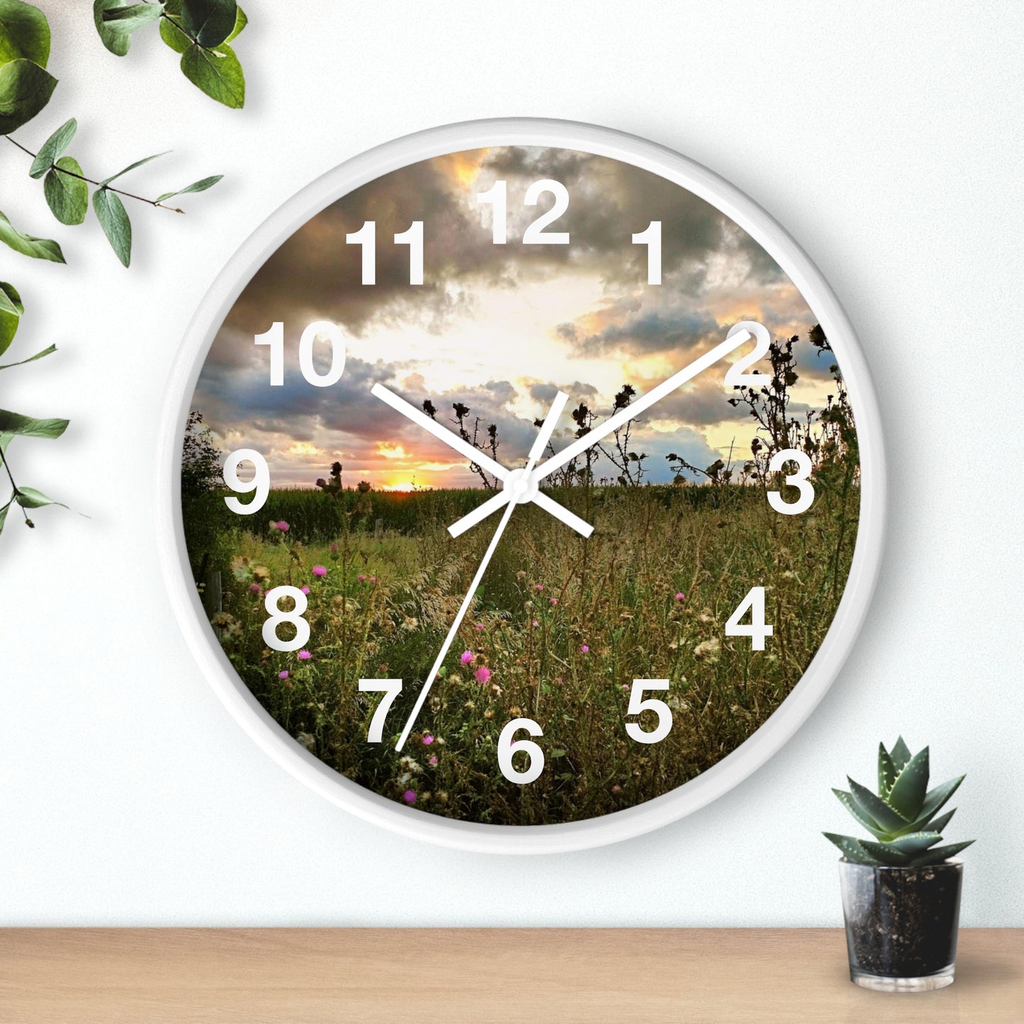 Cloudy Field wall Clock (SP Photography Collection)