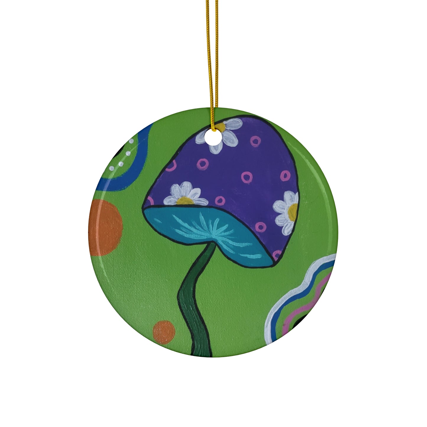 Marguerite Mushroom Ceramic Ornament (Peculiar Paintings Collection)