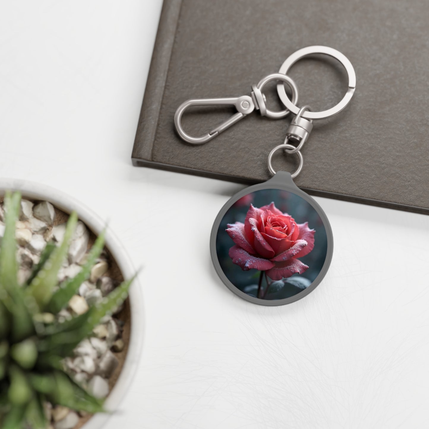 Frosty Rose Key ring (ai B & J Collections)