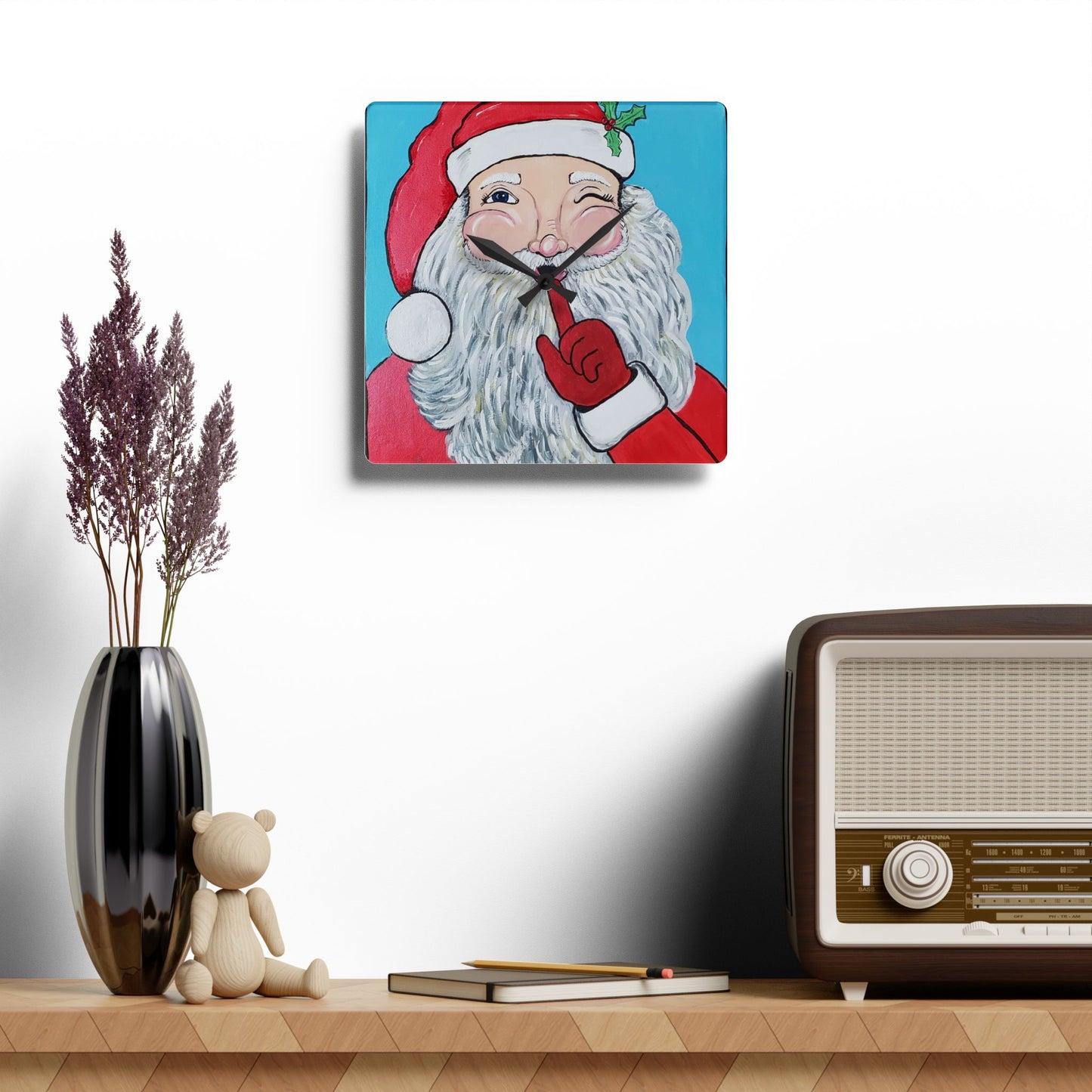 Secret Santa Acrylic Wall Clock (Specialties Collection)