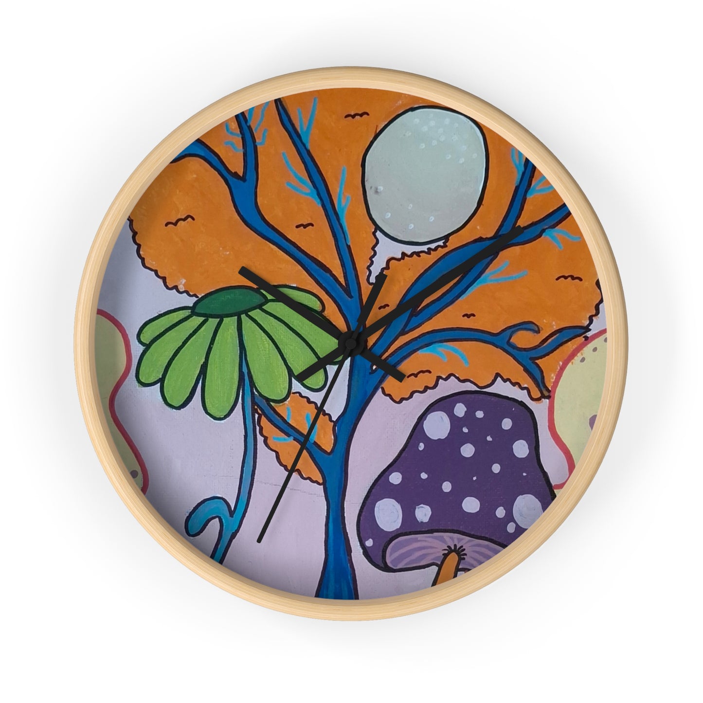 Mystic Mushroom Wall Clock (Peculiar Paintings Collection)