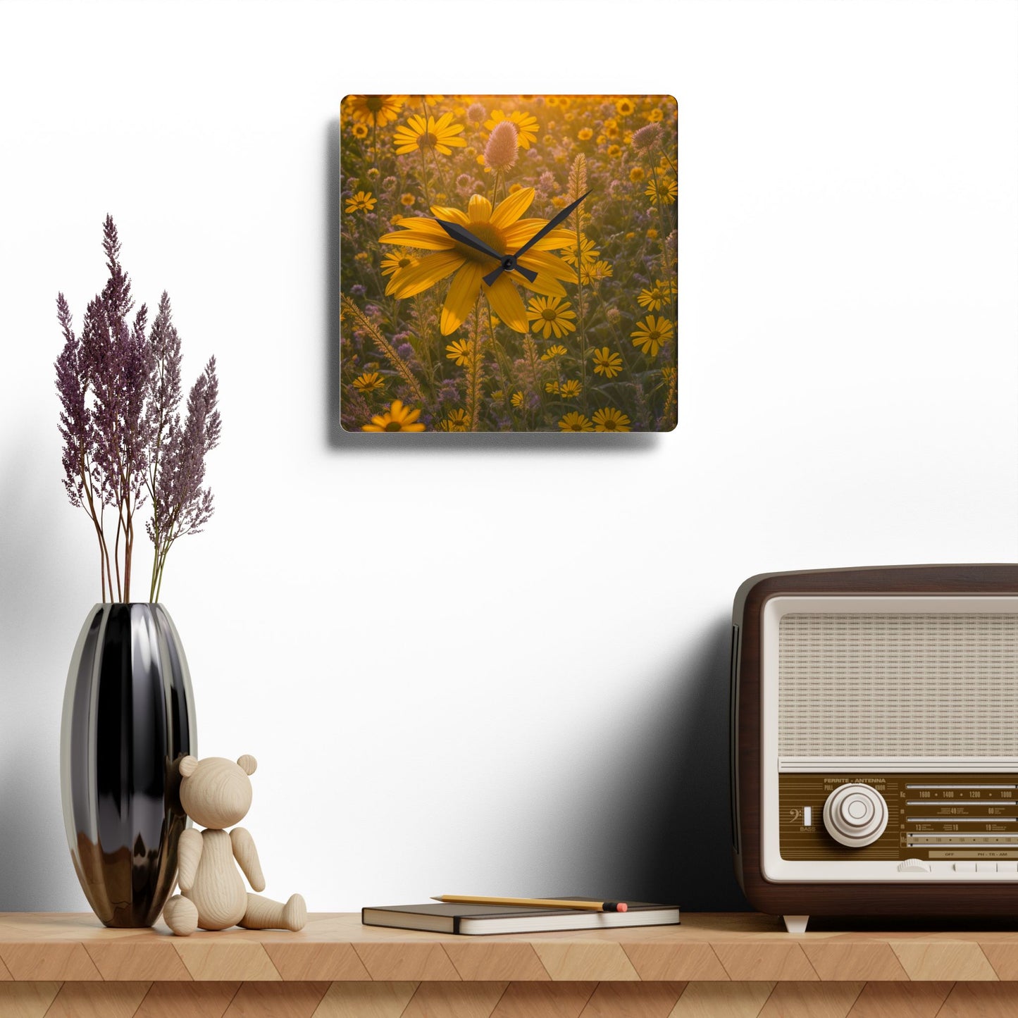 Narrow leaf Acrylic Wall Clock (SP Photography Collection)