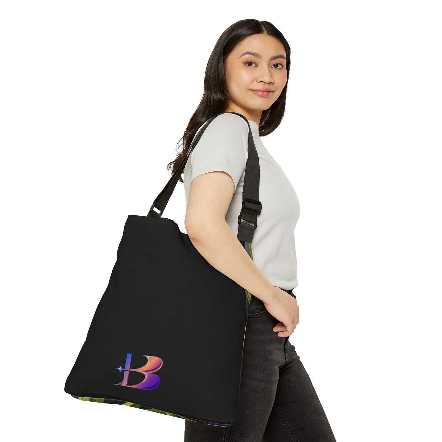Hummingbird Adjustable Tote Bag (ai B & J Collections) BLACK