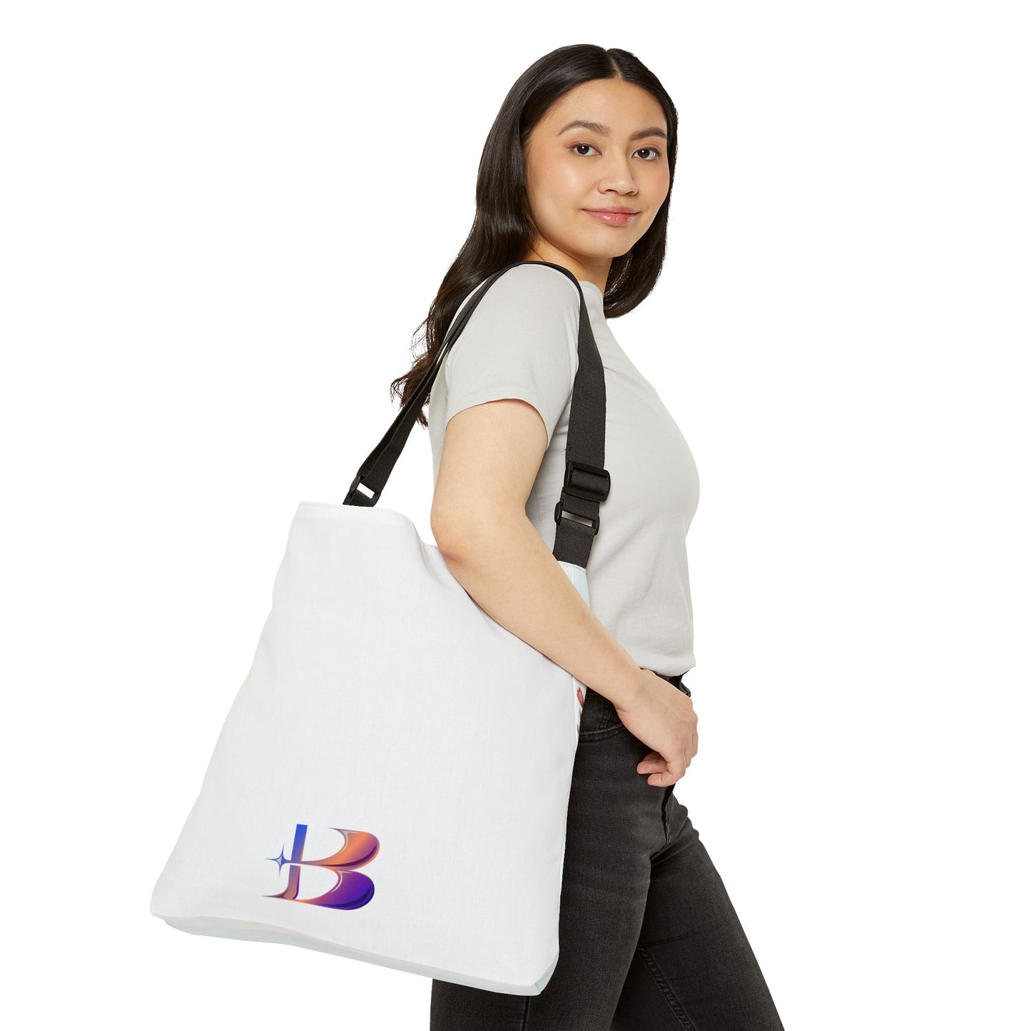 Smell The Flowers Adjustable Tote Bag (aiB & J Collections) PURPLE