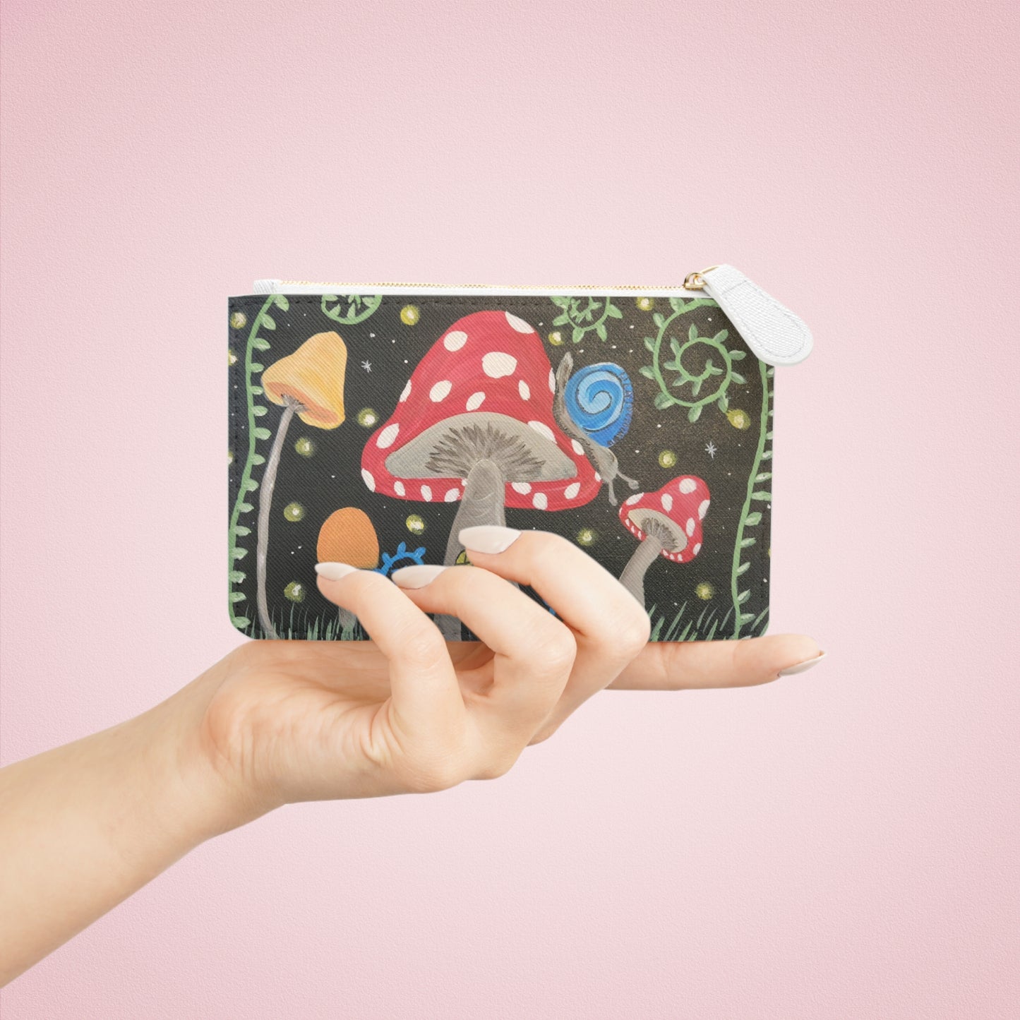 Magical Mushrooms Mini Clutch Bag (Brookson Collection) BLACK