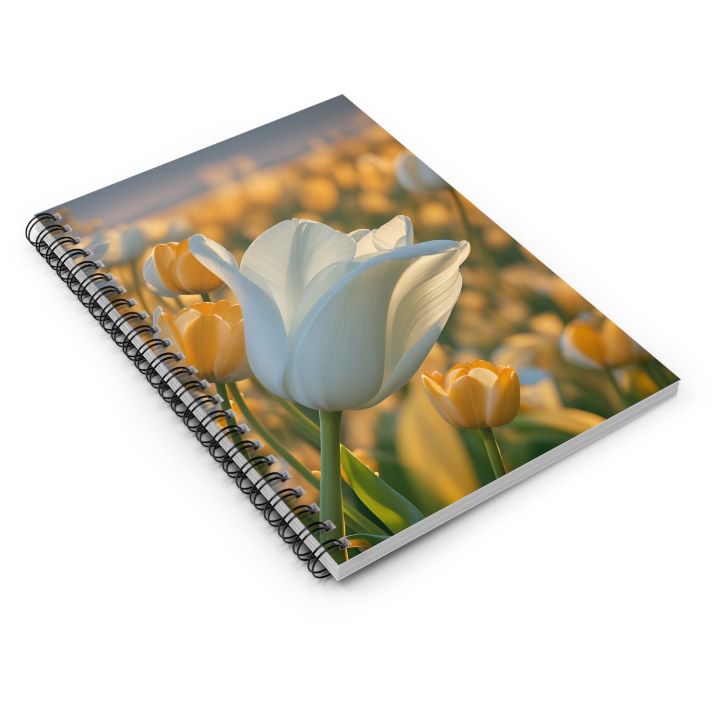 White Flower Tulip Spiral Notebook( SP Photography Collection)
