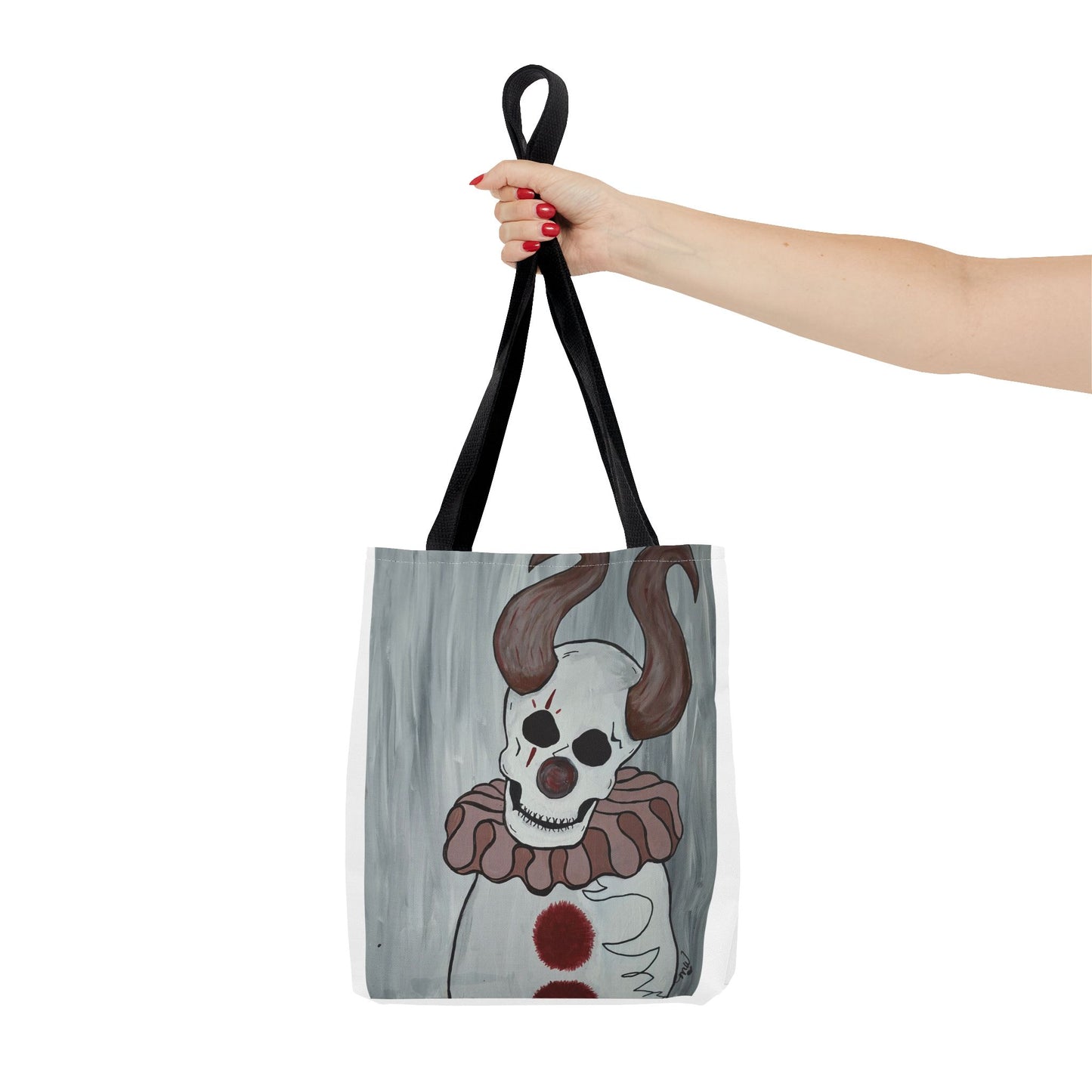 Toby The Clown Tote Bag (Peculiar Paintings Collection) WHITE