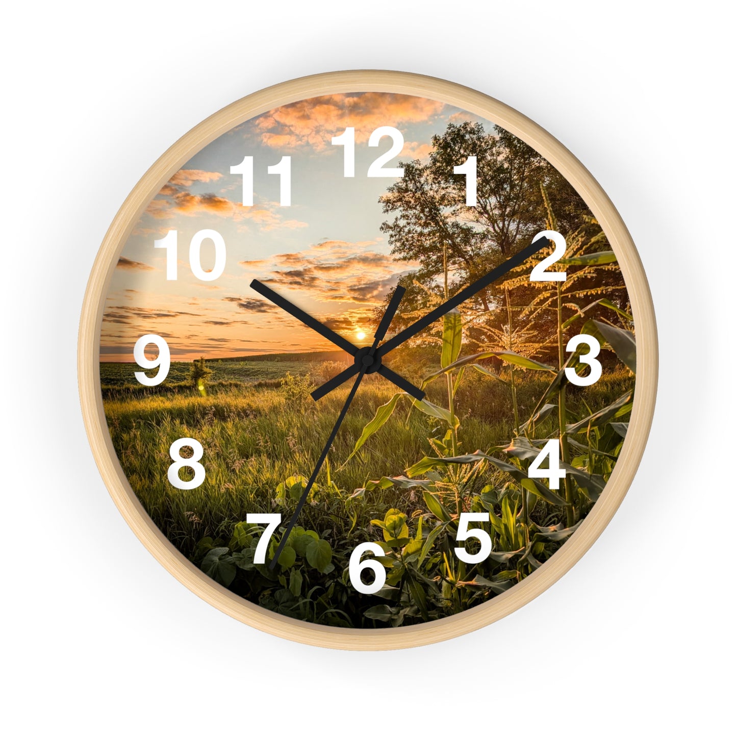 Corn Filed Sunset Clock (SP Photography Collection)