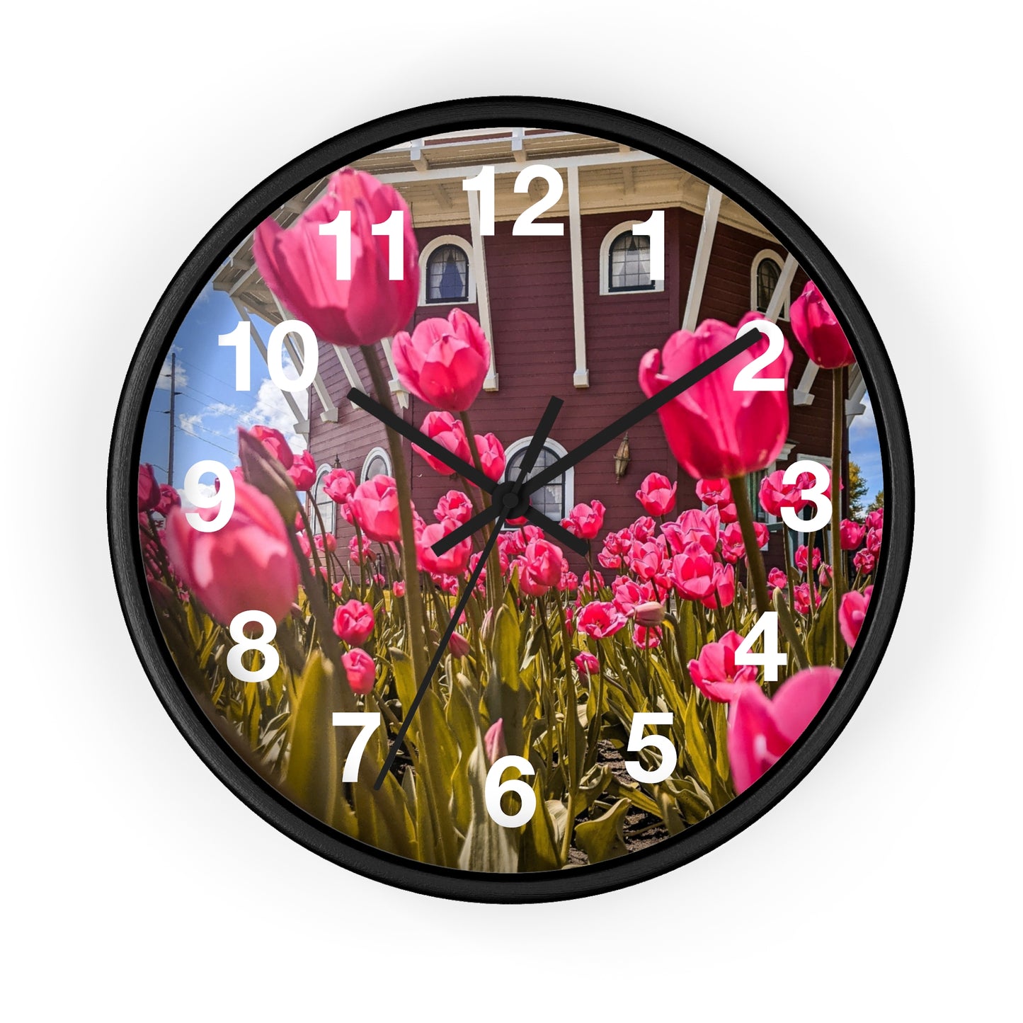 windmill Pink Tulips wall Clock (SP Photography Collection)
