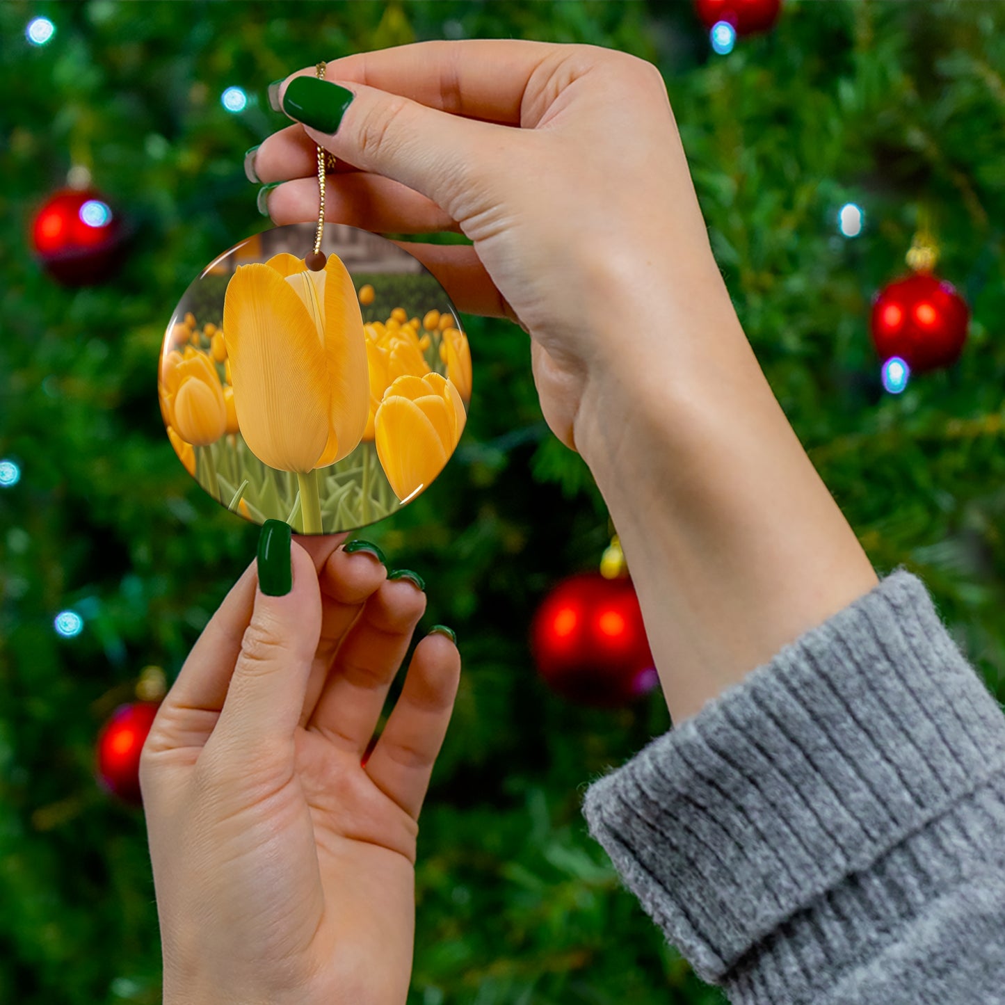 Yellow Tulip Ceramic Ornament (SP Photography Collection)