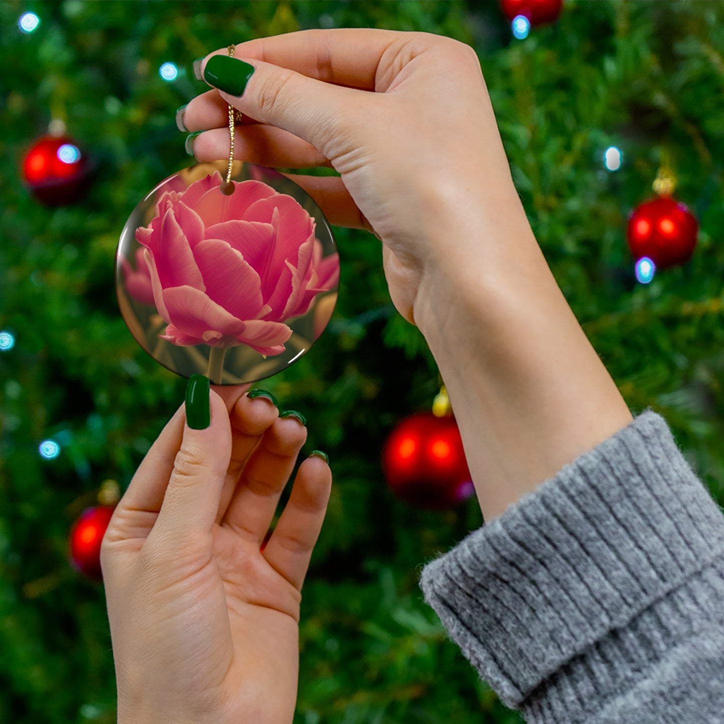 Pink Buttercup Ceramic Ornament (SP Photography Collection)