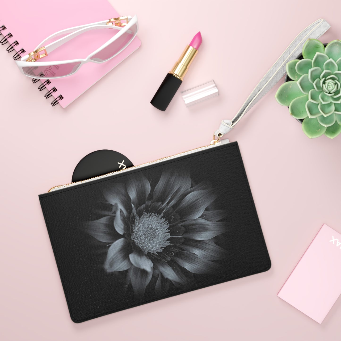 Midnight Bloom Large Clutch Bag (SP Photography Collection) BLACK