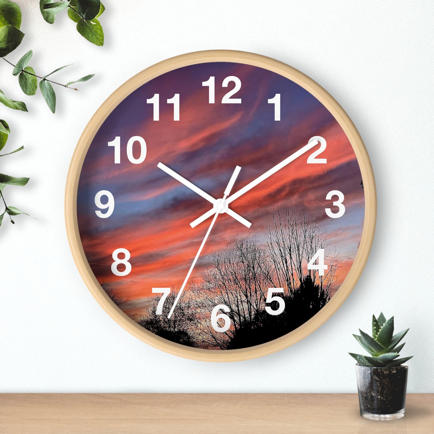 Pink Sky Wall Clock (B & J Collections)