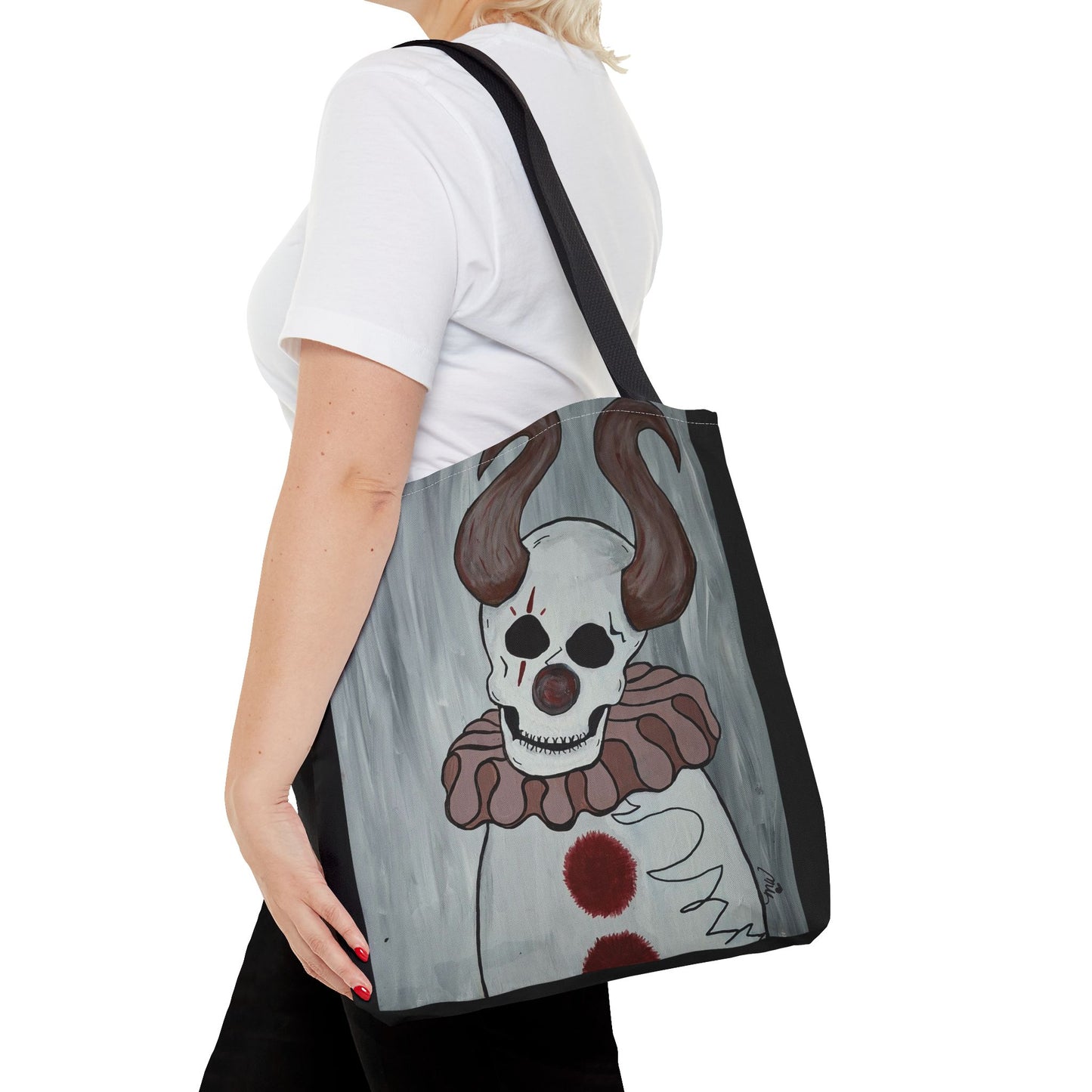 Toby The Clown Tote Bag (Peculiar Paintings Collection) BLACK