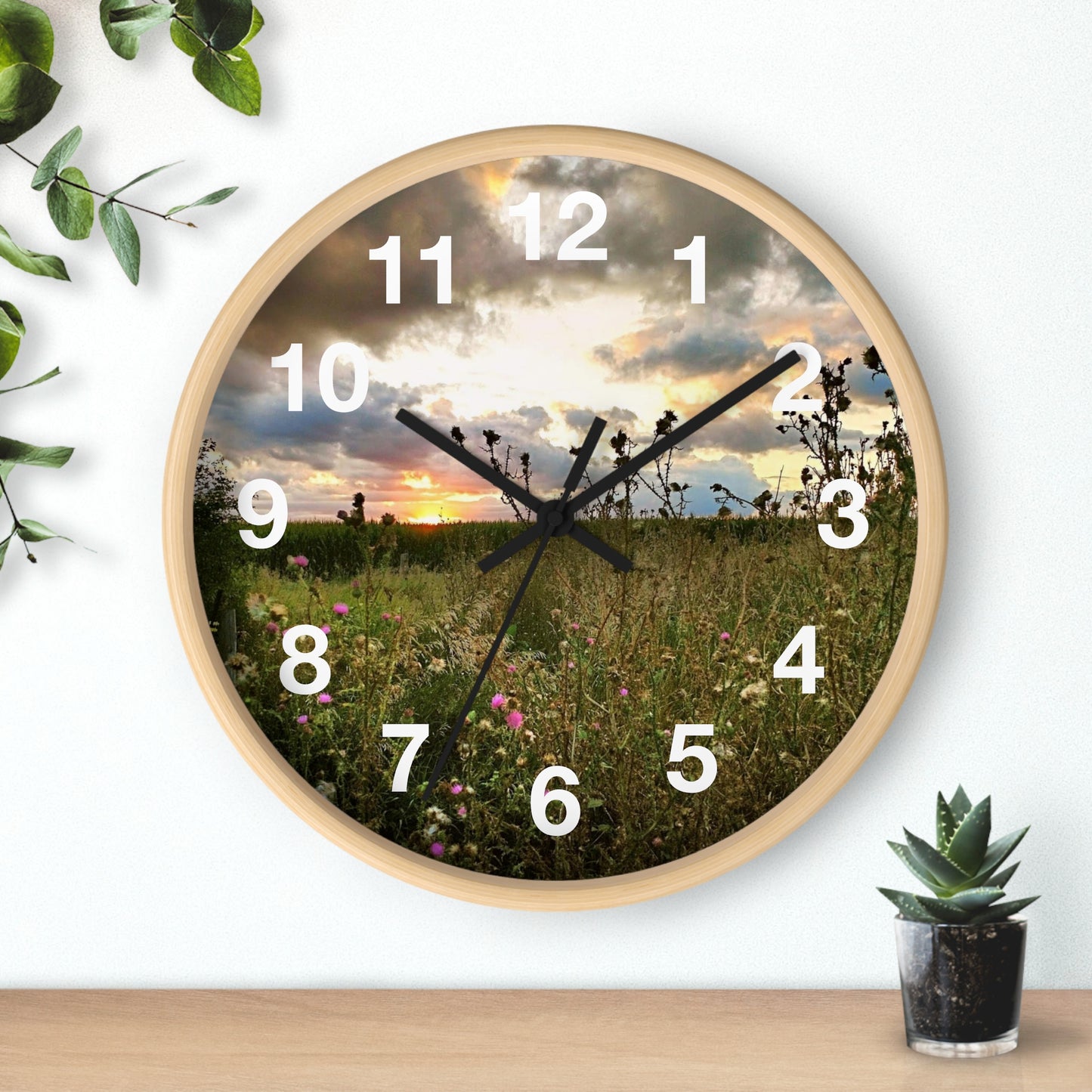 Cloudy Field wall Clock (SP Photography Collection)