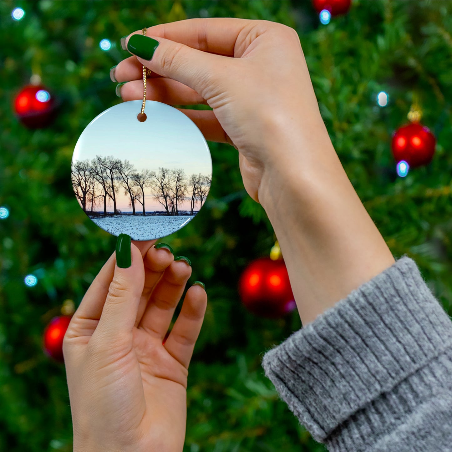 Snowy Tree Line Ornament (Enchanted Exposures By Tammy Lyne)