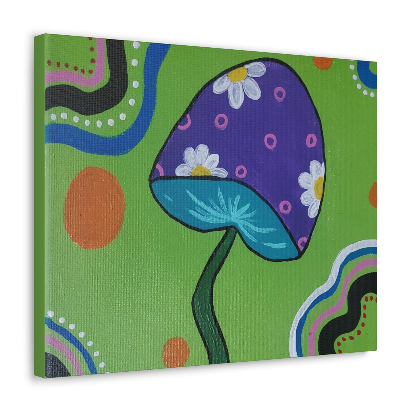 Marguerite Mushroom Wrap Canvas (Peculiar Paintings Collection) GREEN