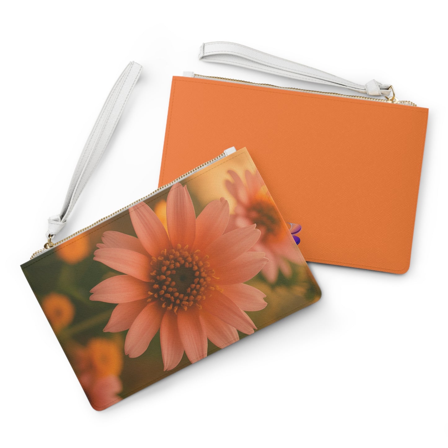 Peach Daisy Large Clutch Bag (SP Photography Collection) ORANGE