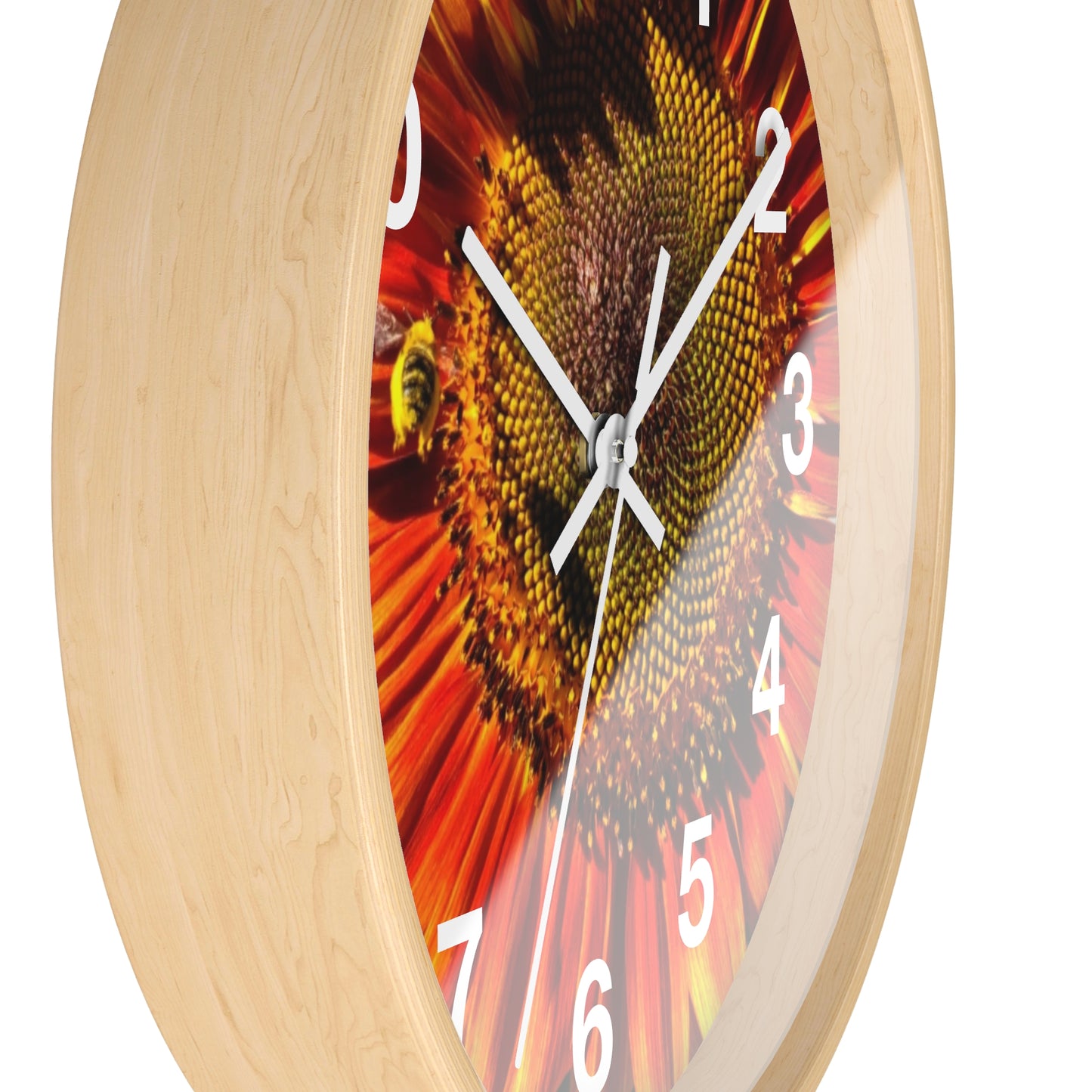 Bumble Bee Sunflower Wall Clock (Enchanted Exposures By Tammy Lyne)
