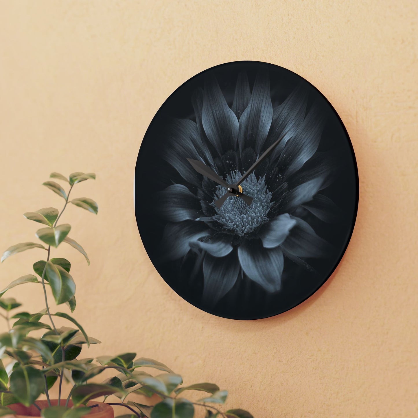 Midnight Bloom Acrylic Wall Clock (SP Photography Collection)