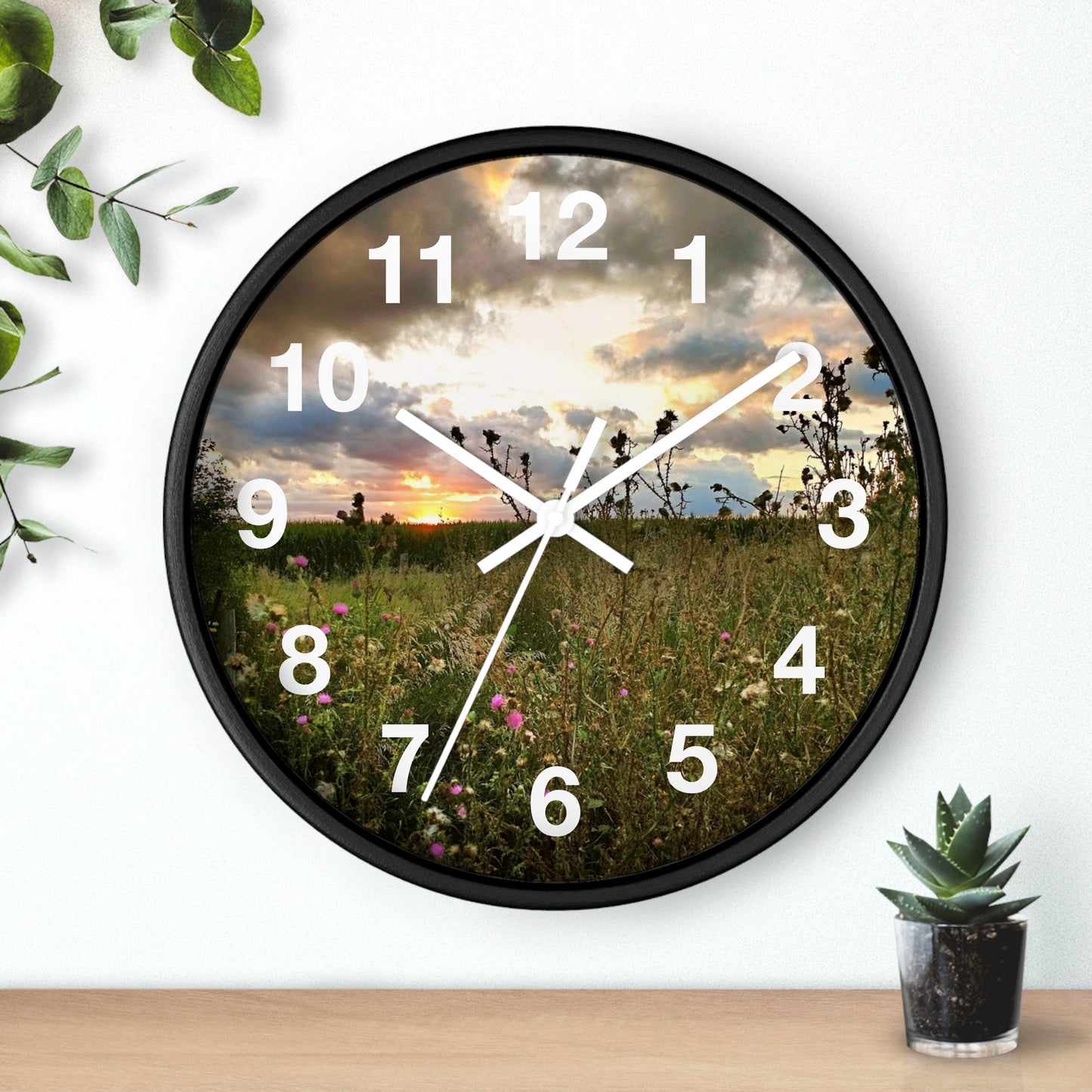 Cloudy Field wall Clock (SP Photography Collection)