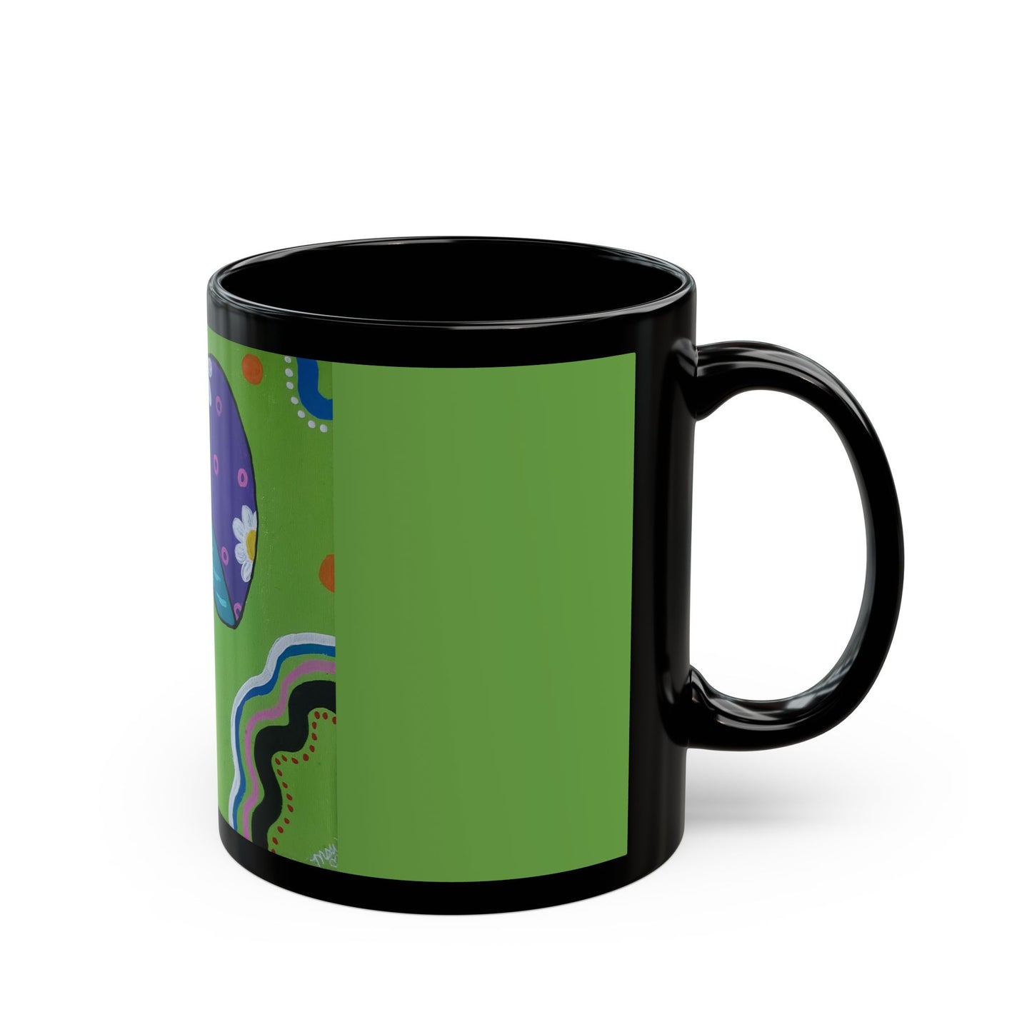 Marguerite Mushroom 11oz Black Mug (Peculiar Paintings Collection)
