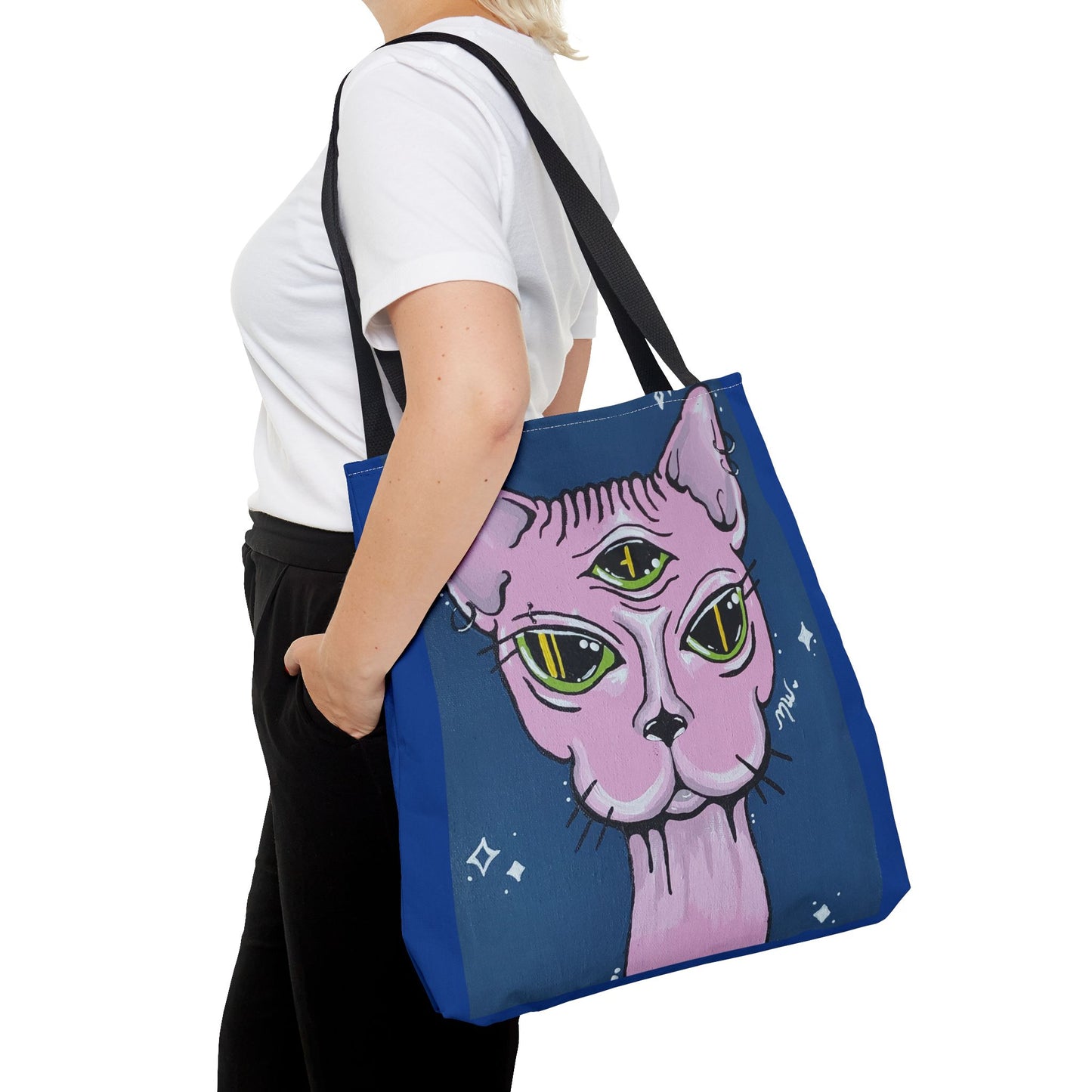 Madam Feline Tote Bag (Peculiar Paintings Collection) NAVY