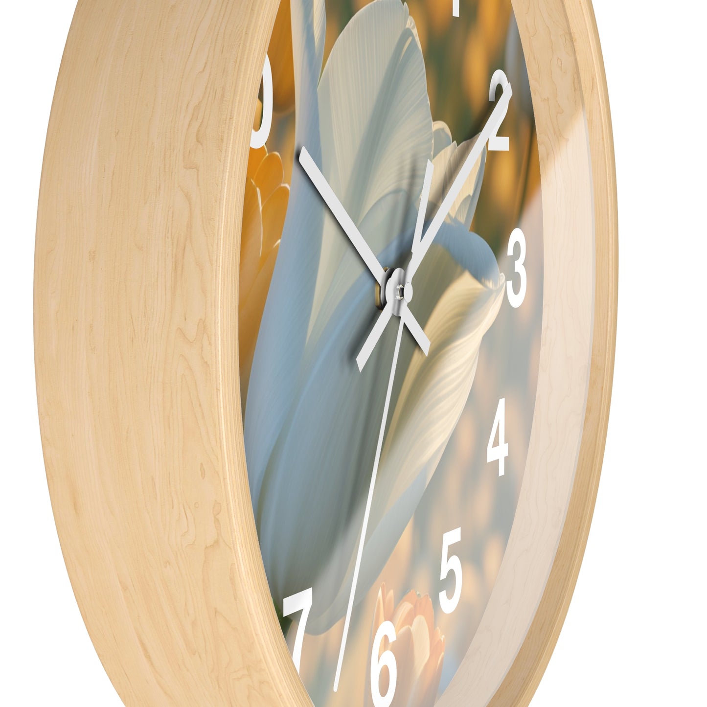 White Flower Tulip Wall Clock (SP Photography Collection)