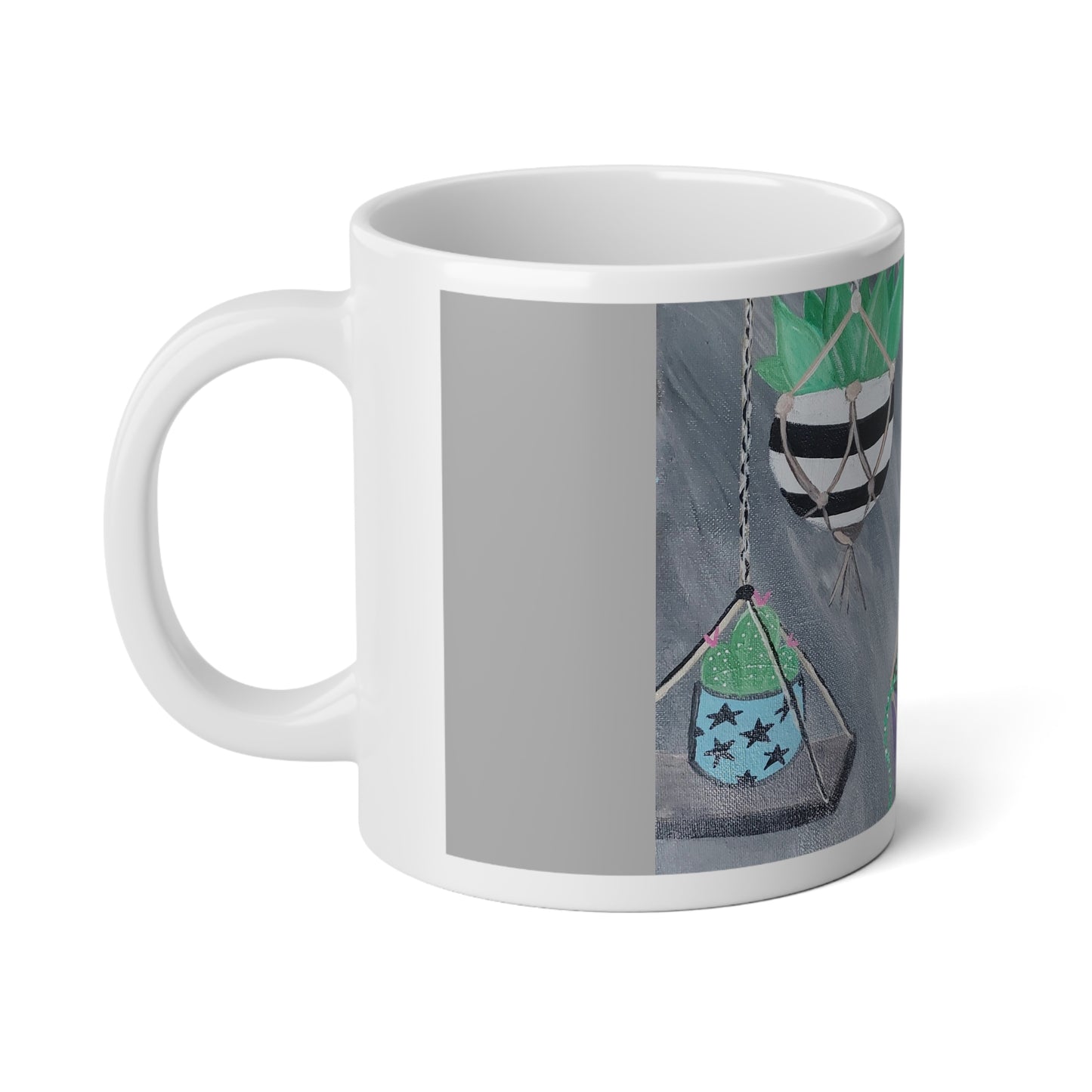 Succulent Delight Jumbo Mug, 20oz (Brookson Collection) GRAY
