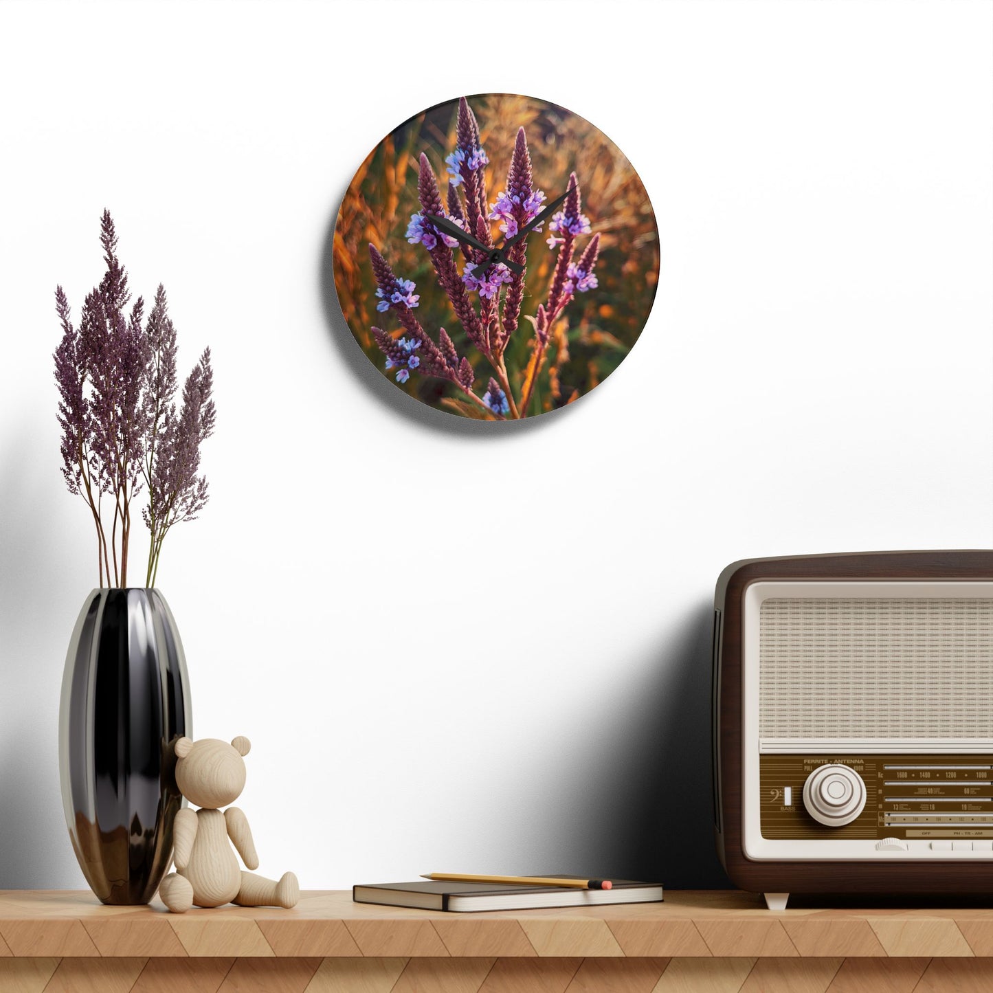 Purple Field Acrylic Wall Clock (SP Photography Collection)