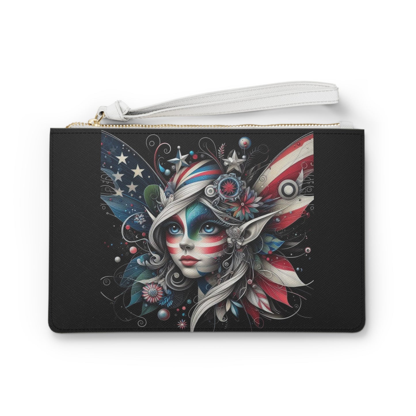 Patriotic Fairy Large Clutch Bag (aiB & J Collections) BLACK